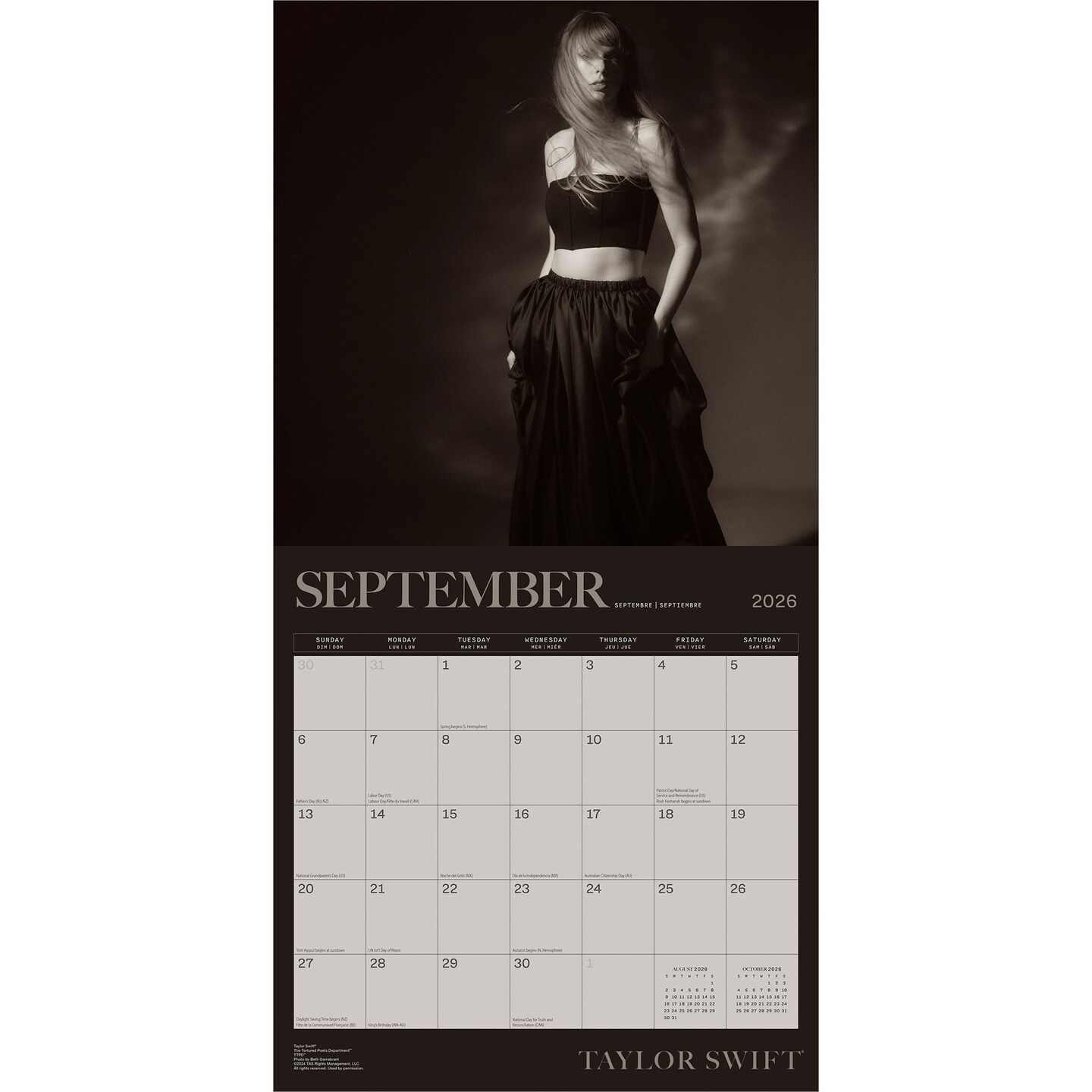 Taylor Swift OFFICIAL | 2026 12 x 24 Inch (Hanging) Monthly Square Wall Calendar | Plastic-Free | BrownTrout | Music Pop Singer Songwriter Celebrity