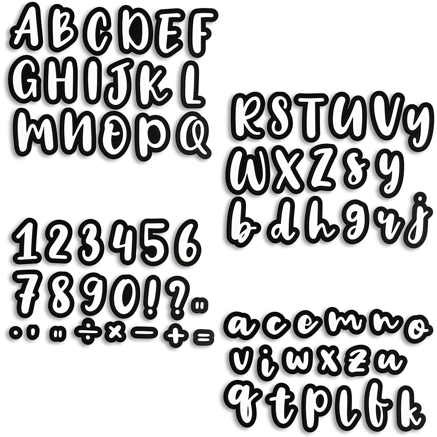 146 Piece Alphabet, Numbers, Punctuation White Cutout Letters for Bulletin Board, Classroom, Chalkboard, 3.2 Inch