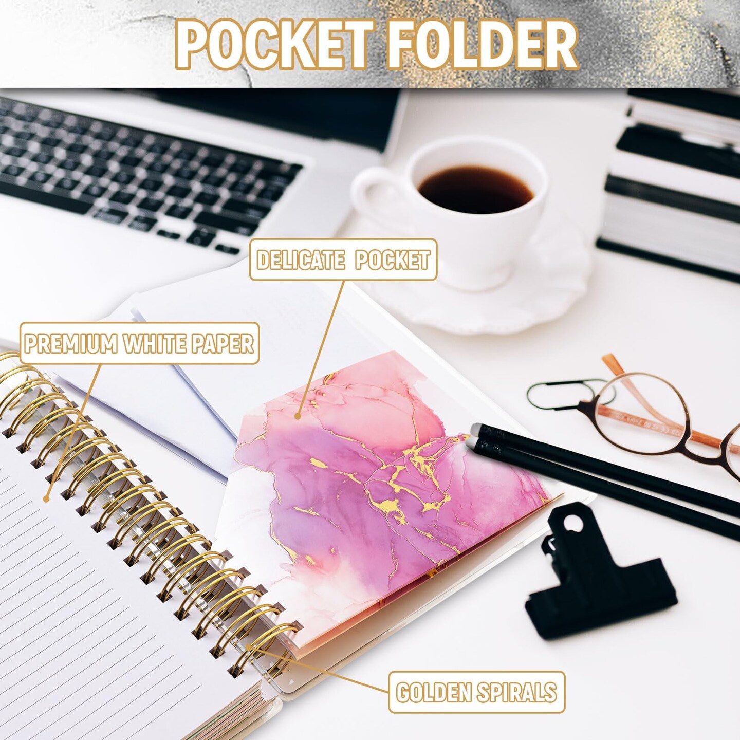 Planner 2025-2026, Large 18 Months Academic Daily Weekly Monthly Planner Yearly Agenda July. 2025&#x2013;Dec. 2026, 7.9&#x22; x 9.8&#x22;, Page Tabs, Separator Page, Pocket Folder, Bookmark, Stickers, Sticky Note Set