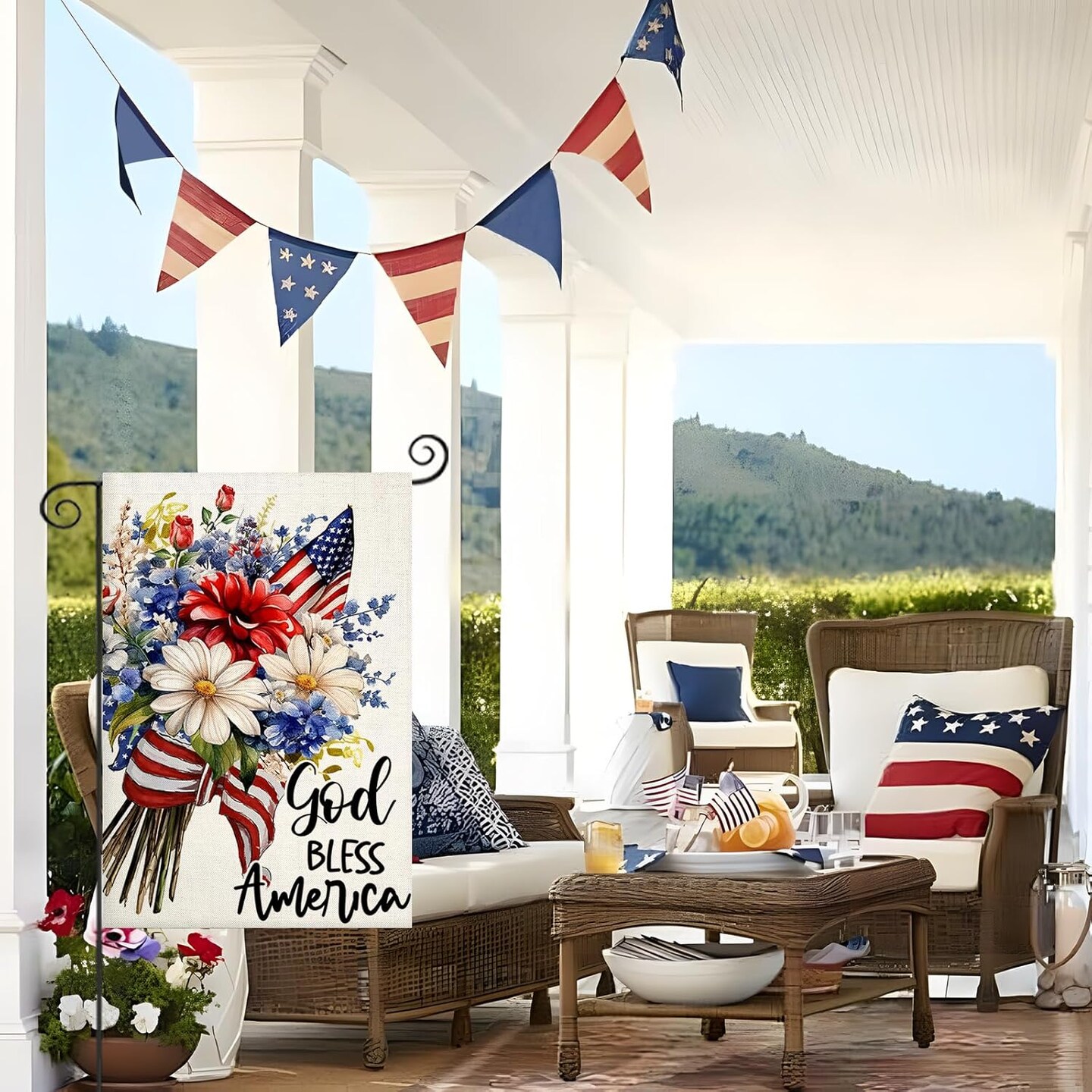 4th of July Garden Flags 12x18 Inch Double Sided