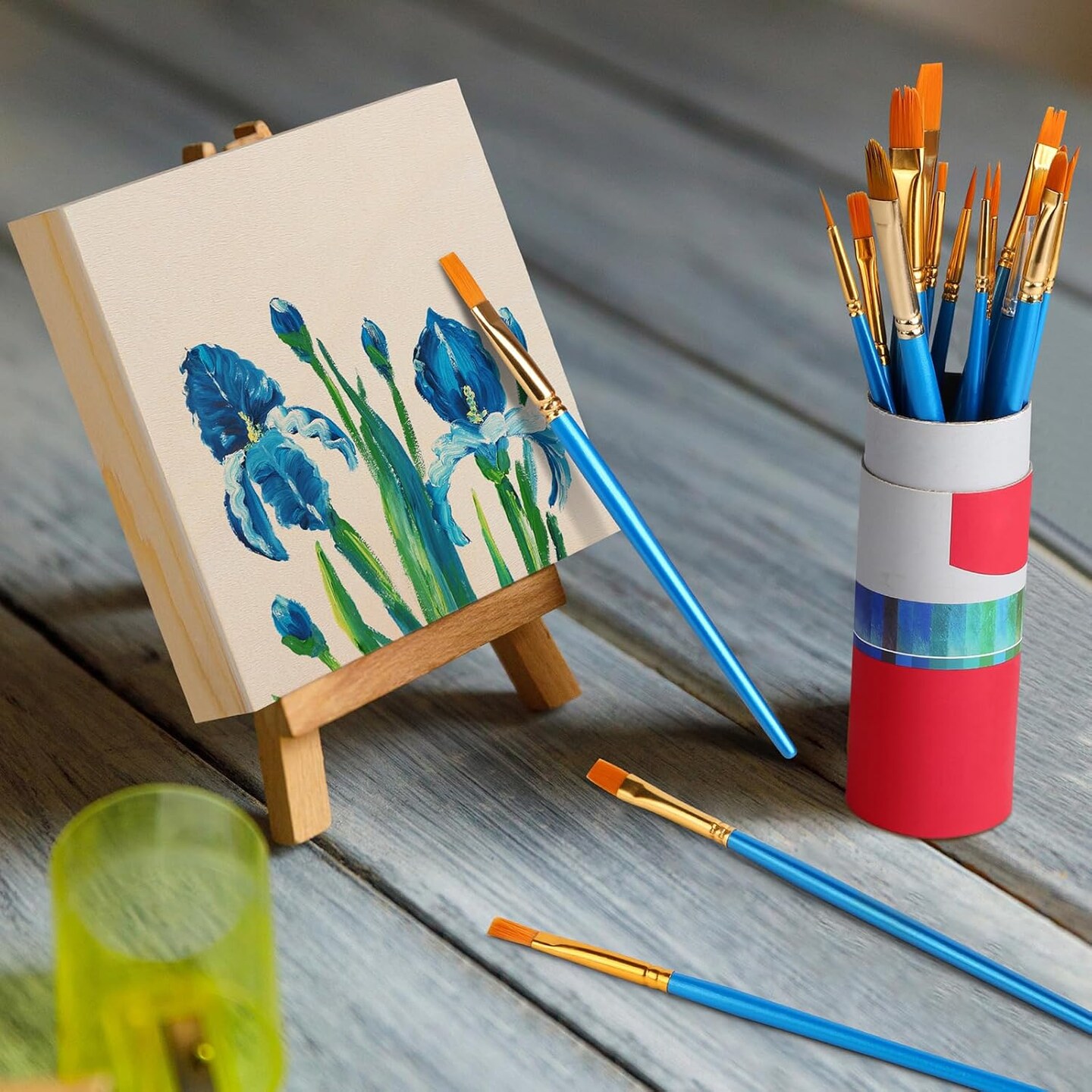 16 Pack Wood Panels 4 x 4 Inch Wooden Panels Canvas Unfinished Craft Wood Boards Panels for Art Crafts Acrylic and Oil Painting Pouring DIY Projects