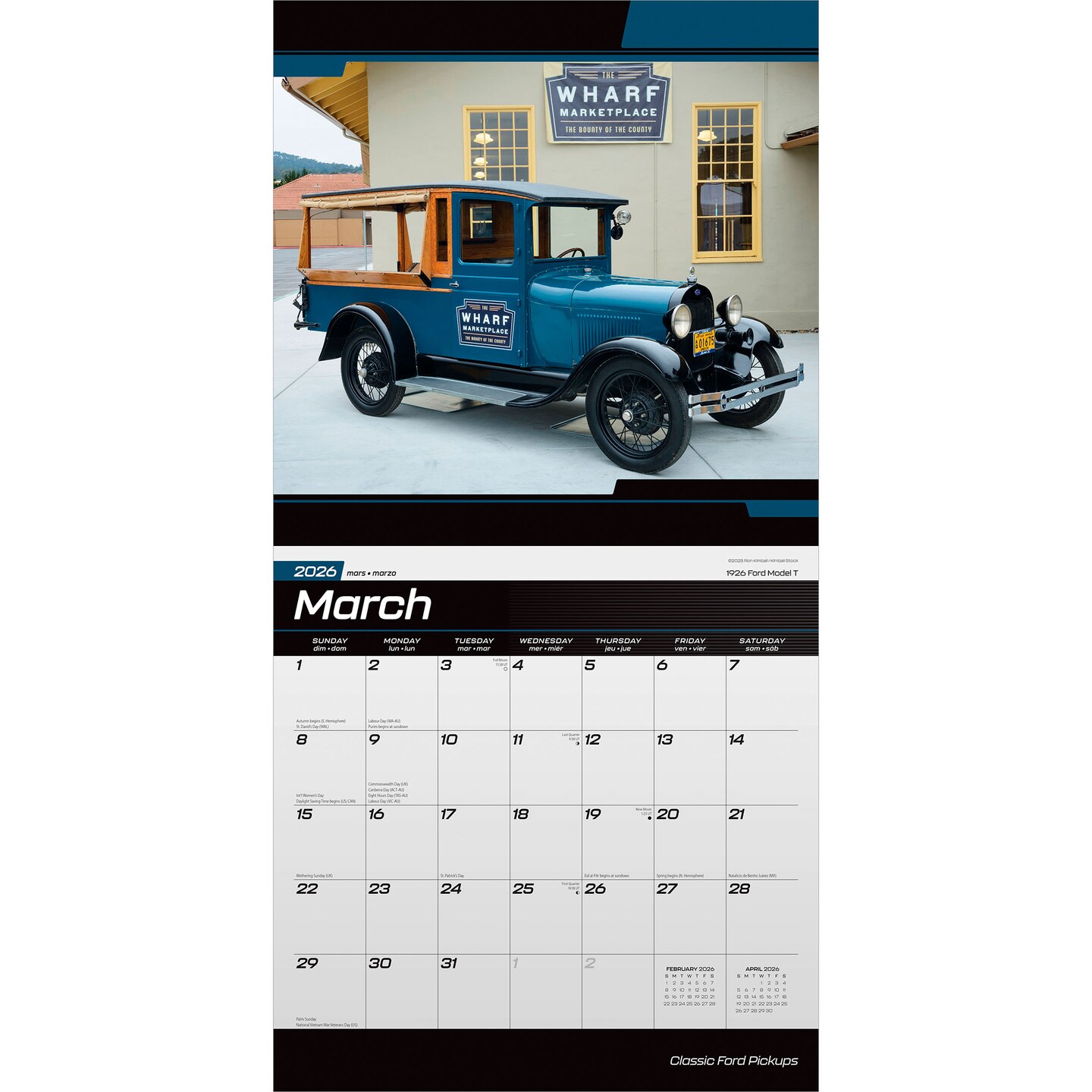 Classic Ford Pickups OFFICIAL | 2026 12 x 24 Inch (Hanging) Monthly Square Wall Calendar | Foil Stamped Cover | Plastic-Free | BrownTrout | Motor Truck