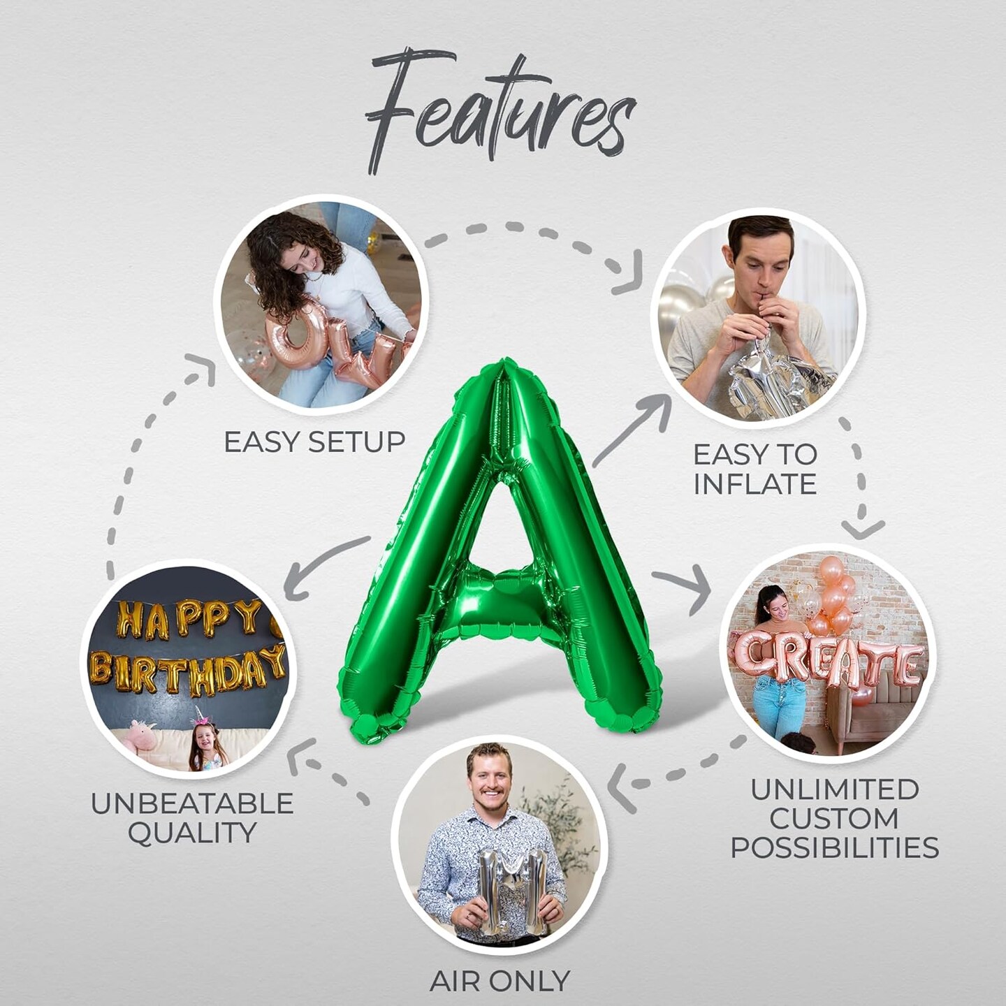 World&#x2019;s Greatest Dad 16&#x22; Green Foil Letter Balloons &#x2013; Father&#x2019;s Day Banner