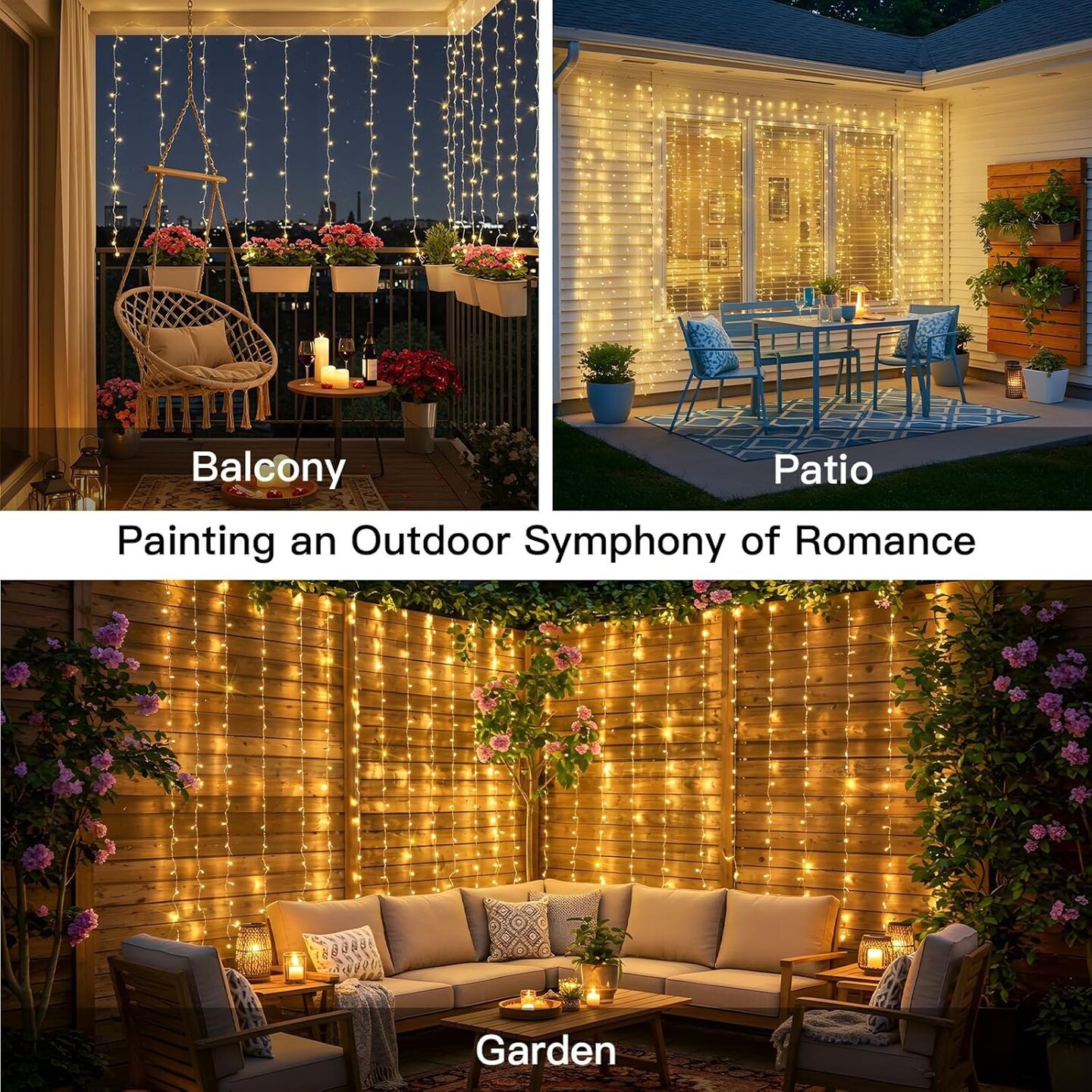 Curtain Lights for Bedroom, 200 Led Hanging String Lights Outdoor, Fairy Curtain Light Indoor for Christmas