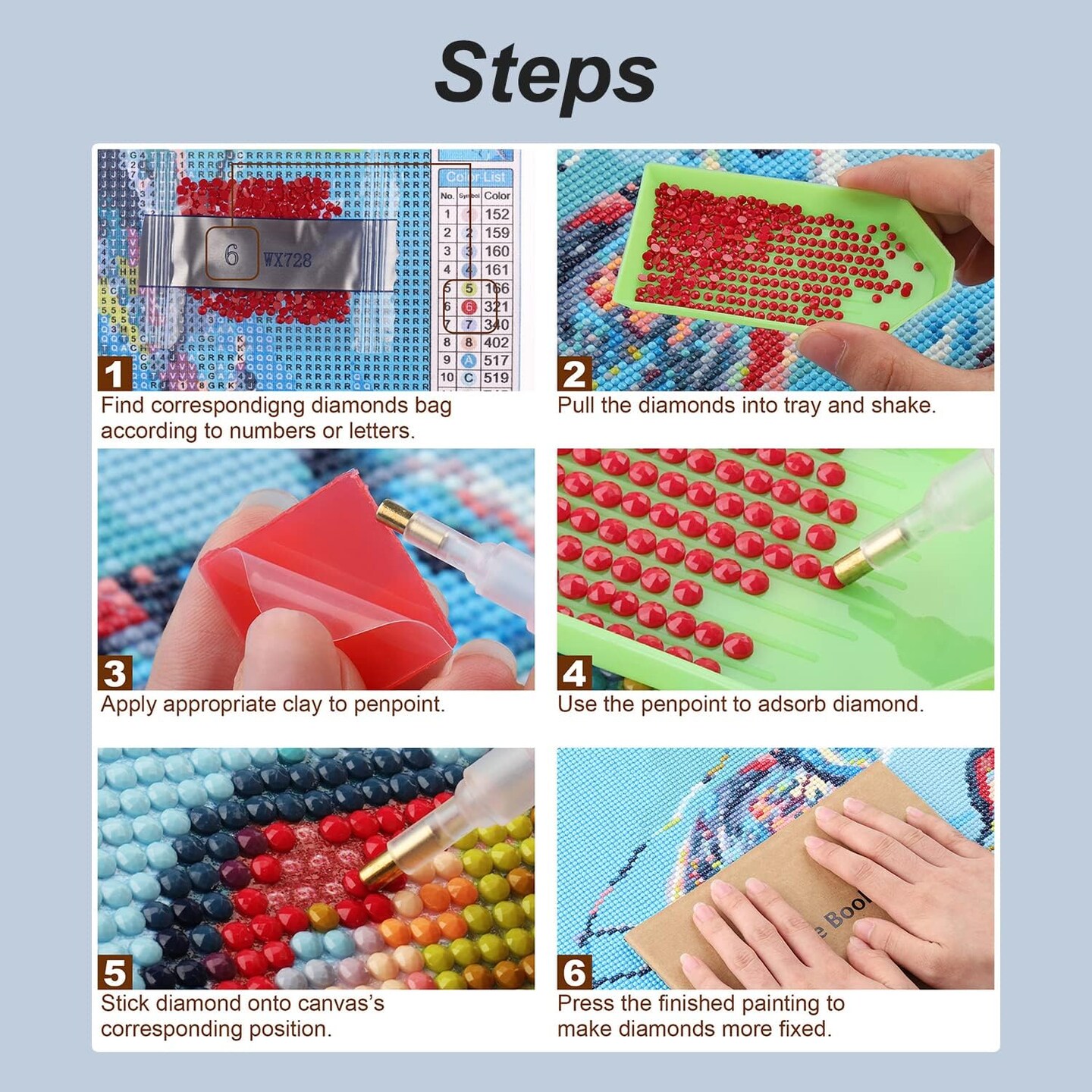 Diamond Painting Kits for Adults, 10 Pack 5D Diamond Art Kits for Beginners Round Full Drill Diamond Painting