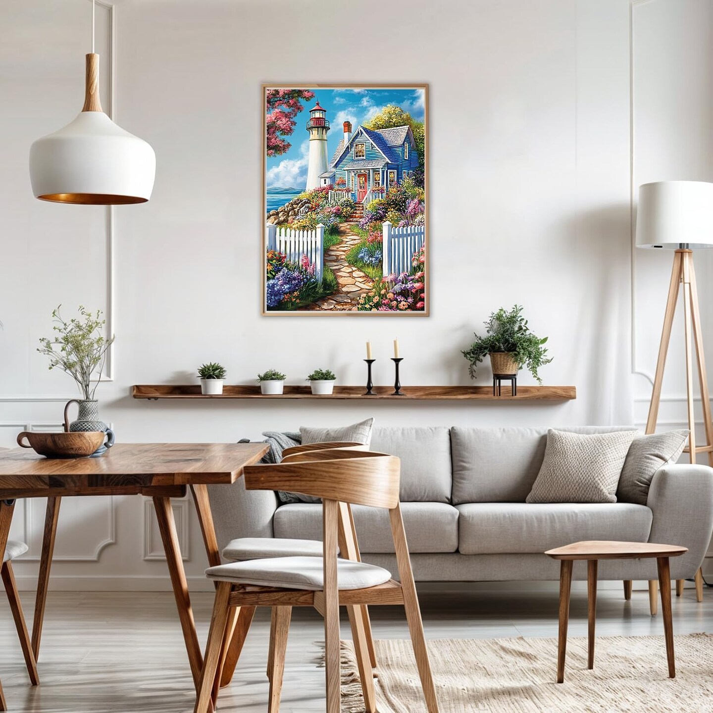 Diamond Art Paintings Kits for Adults,House and Lighthouse Diamond Art Kits for Adults,12x16 Inch DIY Diamond Art Paintings Kits Landscape,Diamond Art Painting Set