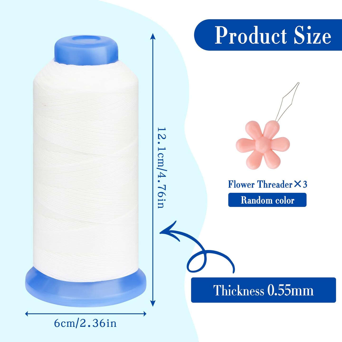 0.55mm Polyester Cord - 490Yards Waxed Round Cord for DIY Craft Jewelry Making & Sewing