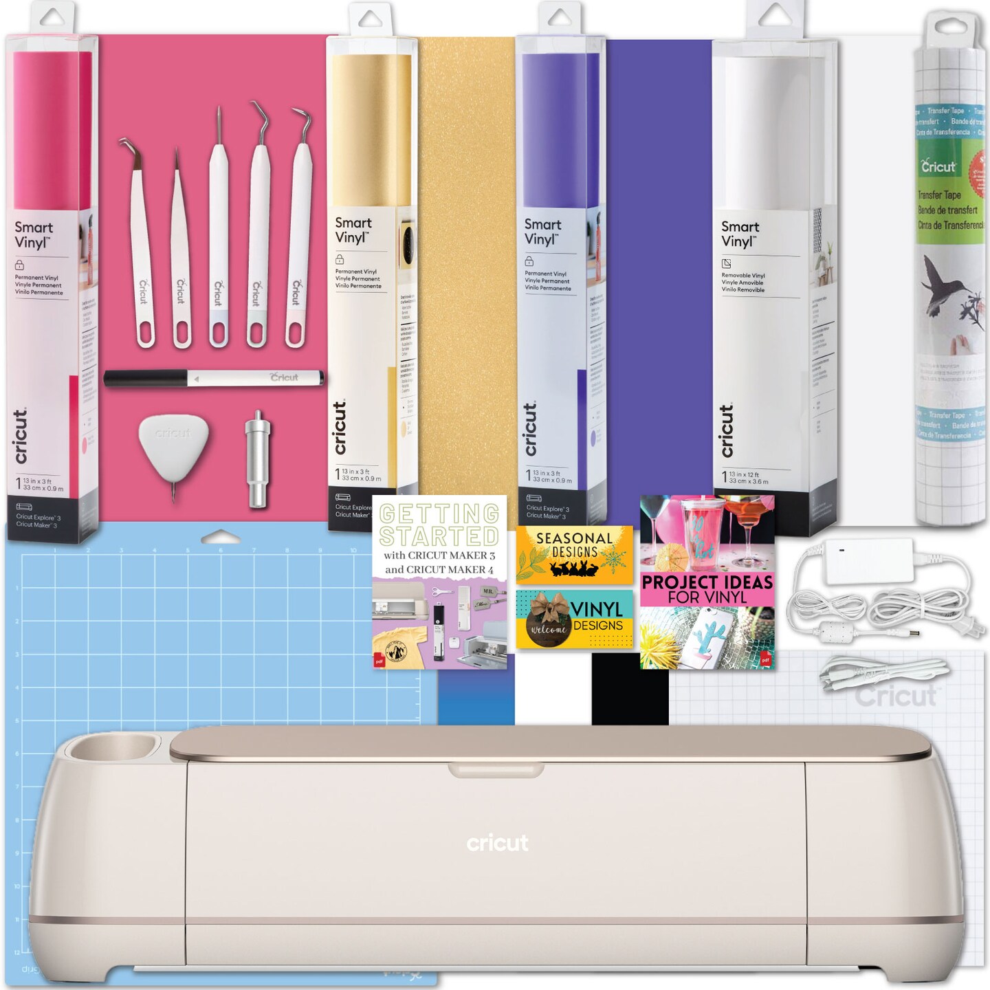 Cricut Maker 4 Cutting Machine with Smart Vinyl Rolls Bundle