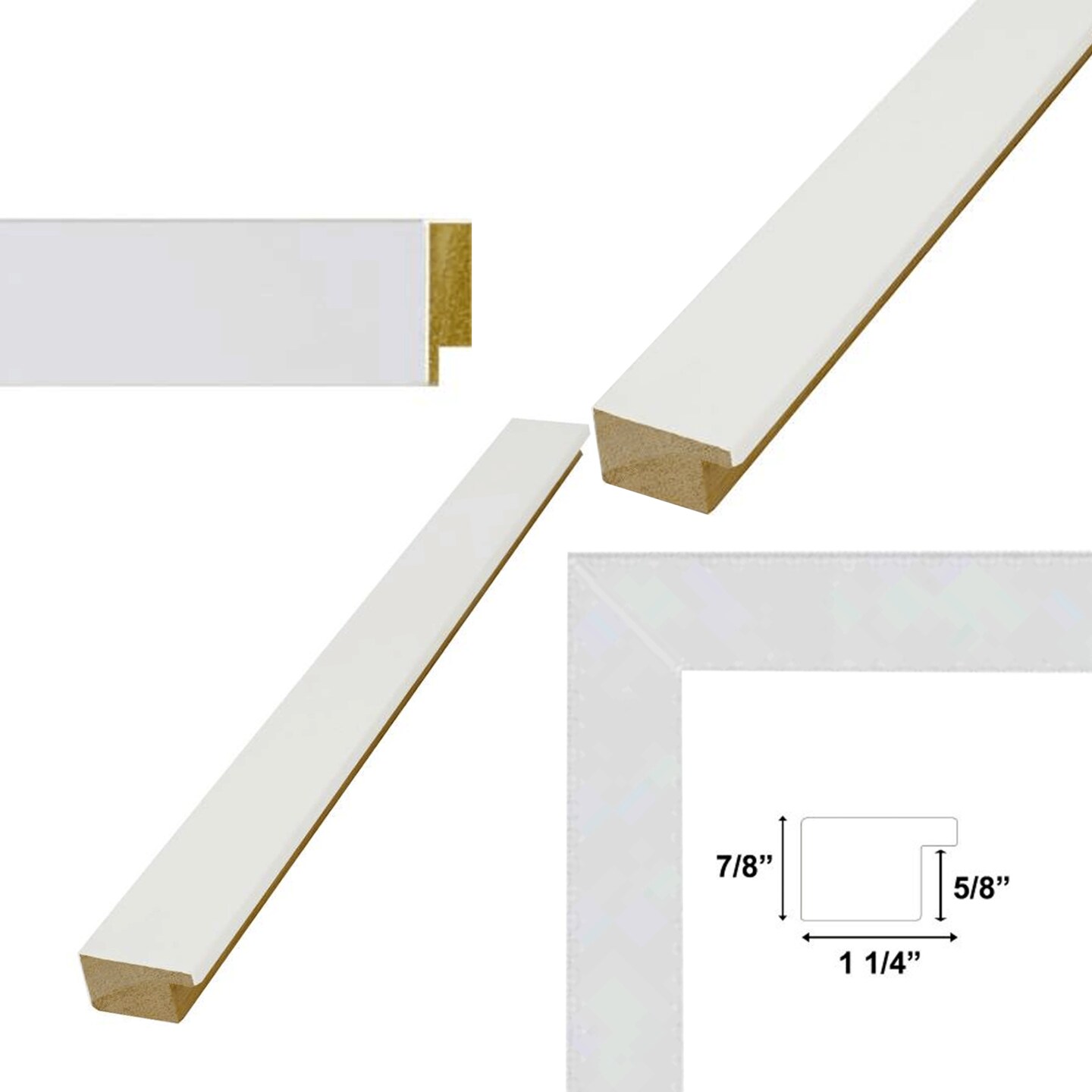 Simple Flat Matte White Wood Picture Frame 13x19 frame