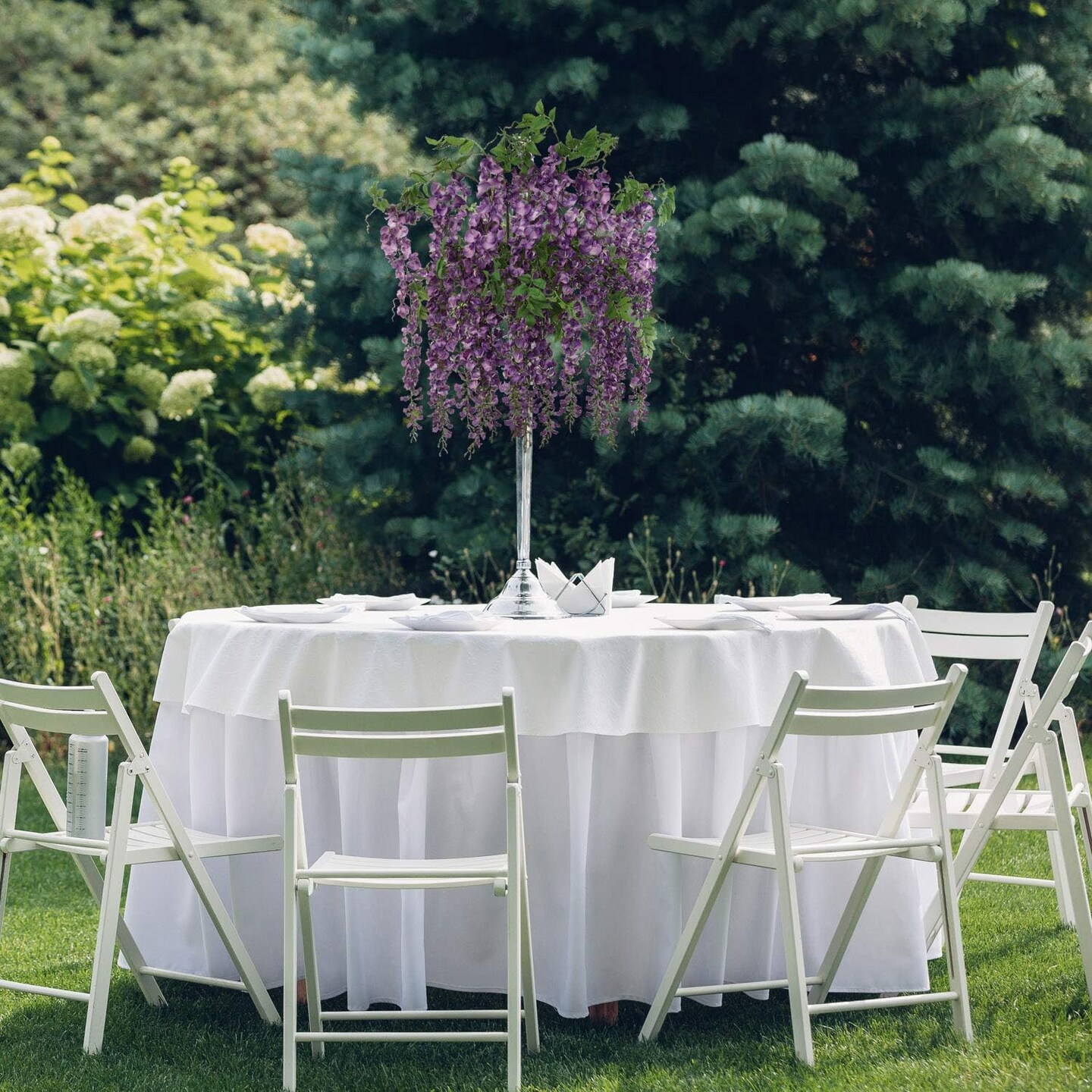 Purple Silk Wisteria Garland - Lifelike Floral Decoration for Elegant Displays, Perfect for Home Décor, Weddings & Events - Floral Home by Artificial Flowers