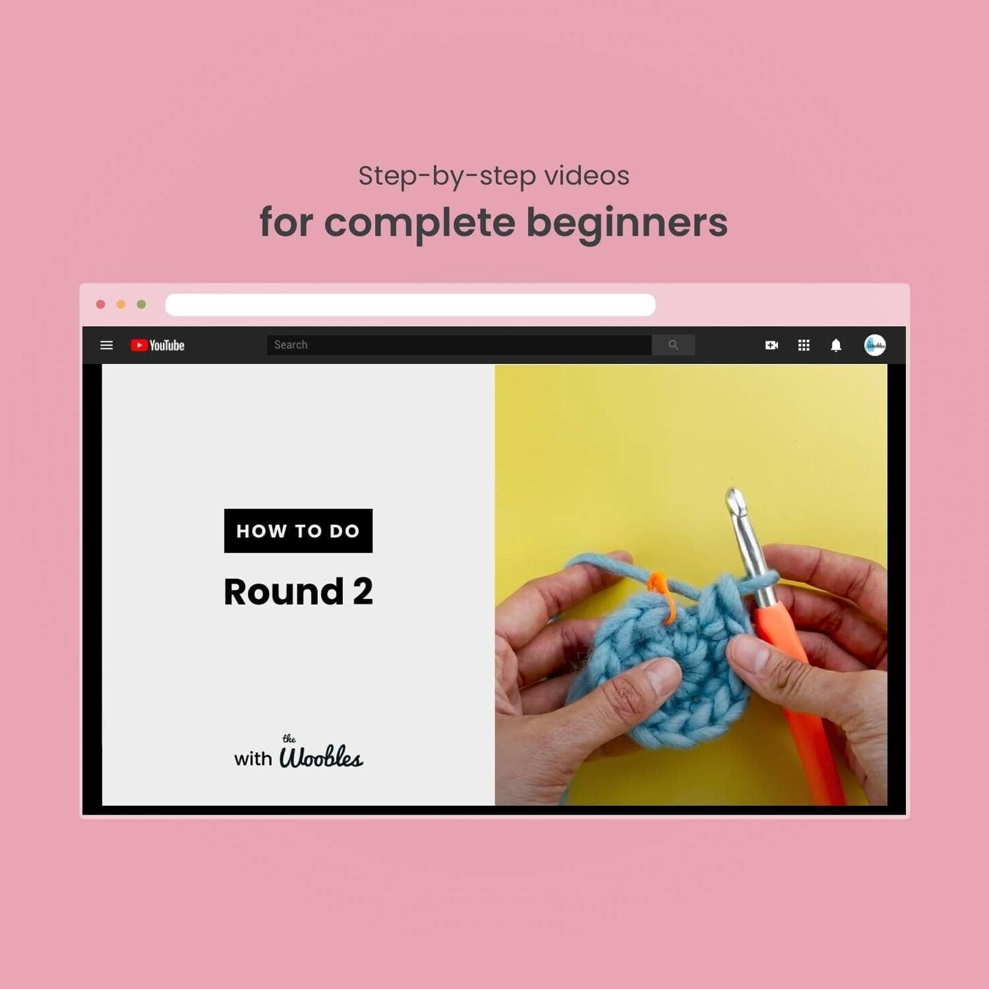 The Woobles Beginners Crochet Kit with Easy Peasy Yarn as seen on Shark Tank - with Step-by-Step Video Tutorials - Fred The Dinosaur