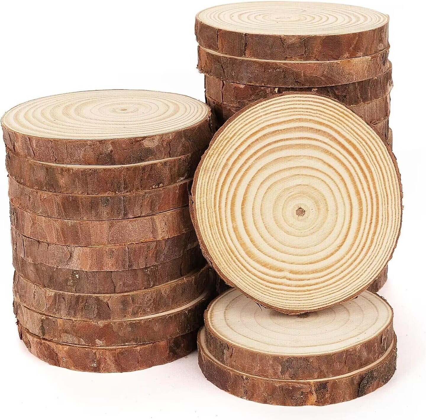 Natural Wood Slices 50 Pcs 2.4-2.8 Inches
