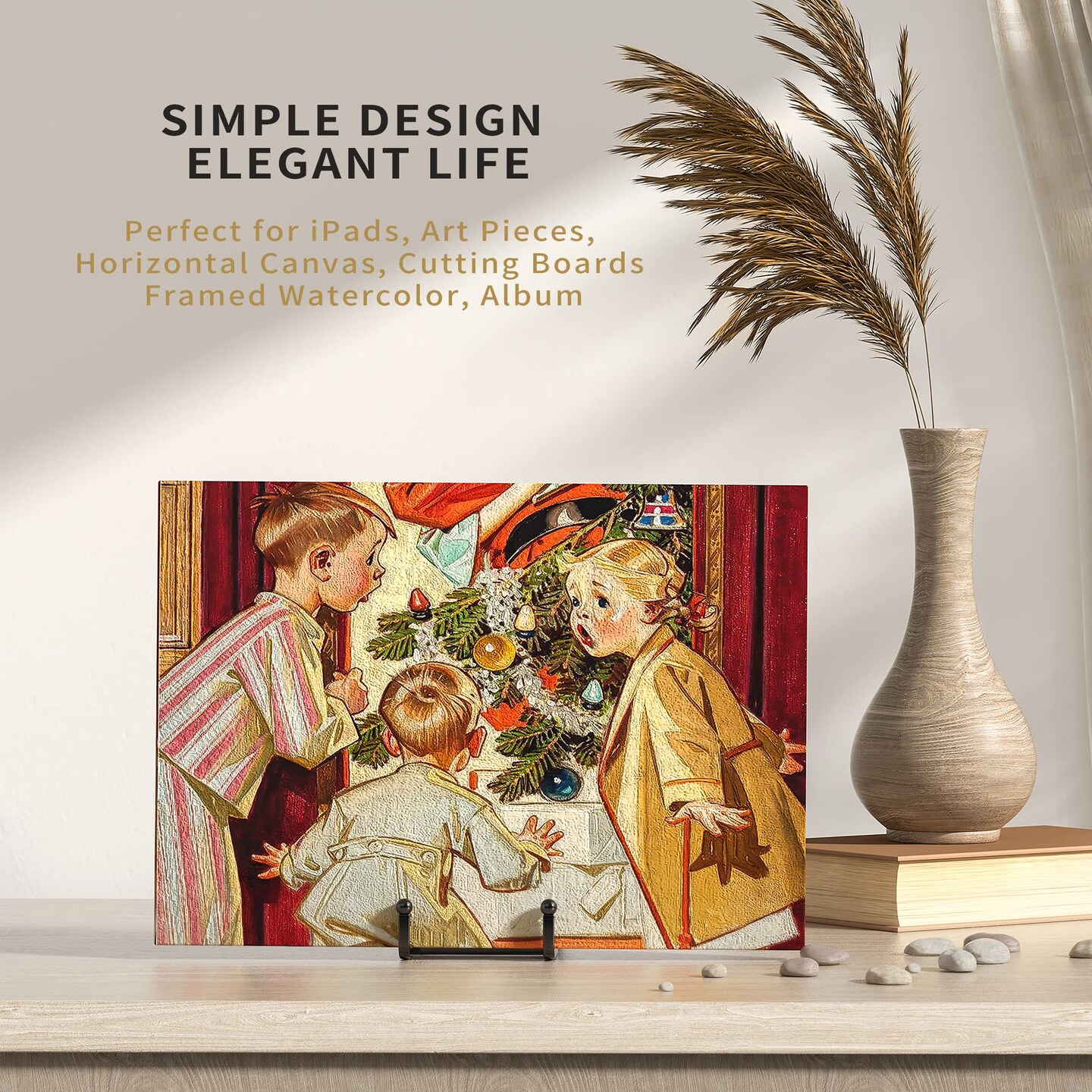 3 Pack 6 Inch Plate Stands for Display - Metal Square Wire Plate Holder Display Stand + Picture Frame Stand Holder Easel for Decorative Plate, Book, Plaque, Photo, Platter (Black 3pcs)