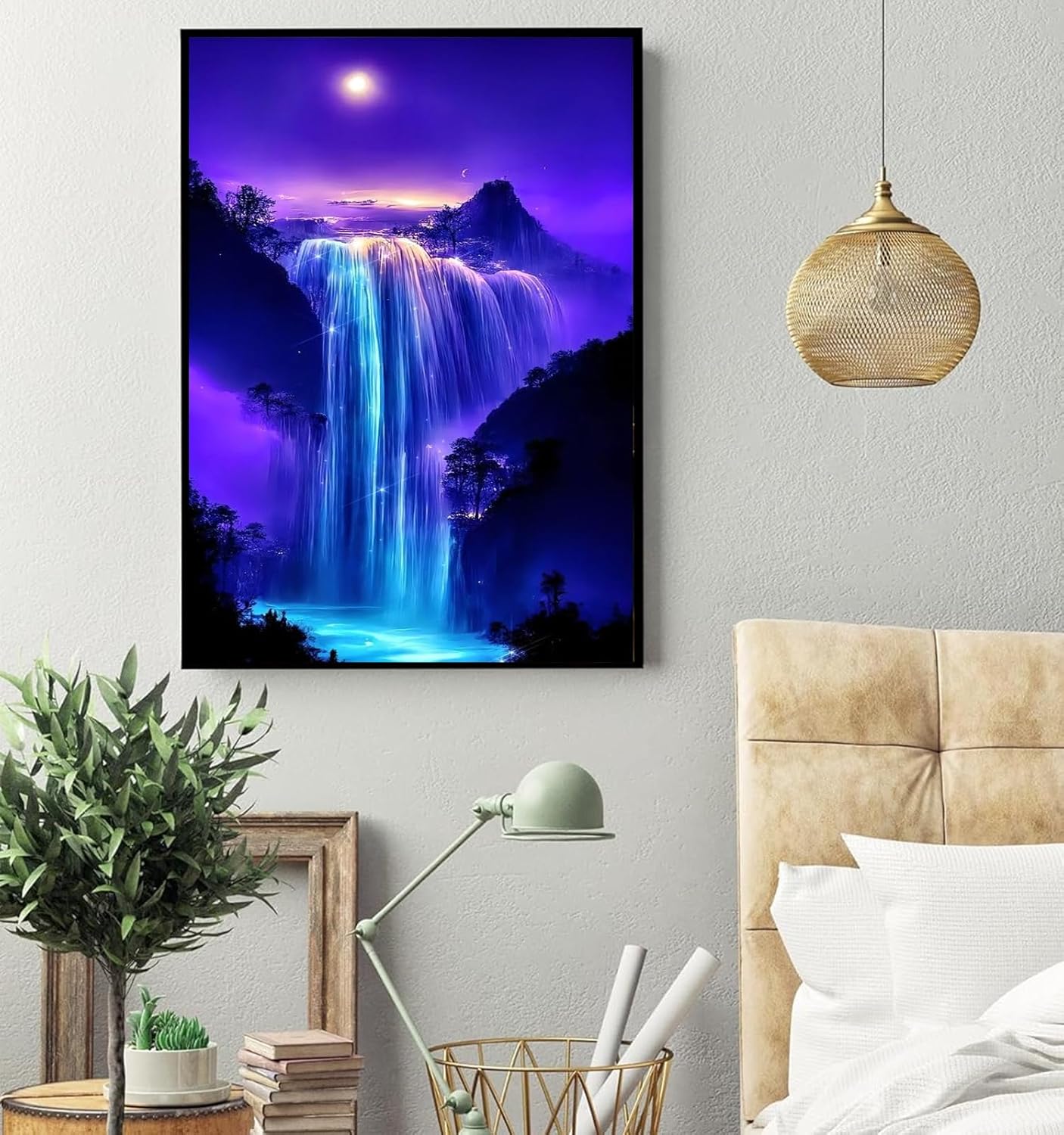 5D Waterfall Diamond Art Painting,Large Diamond Painting Kits for Adults,DIY Full Drill Crystal Rhinestone Arts