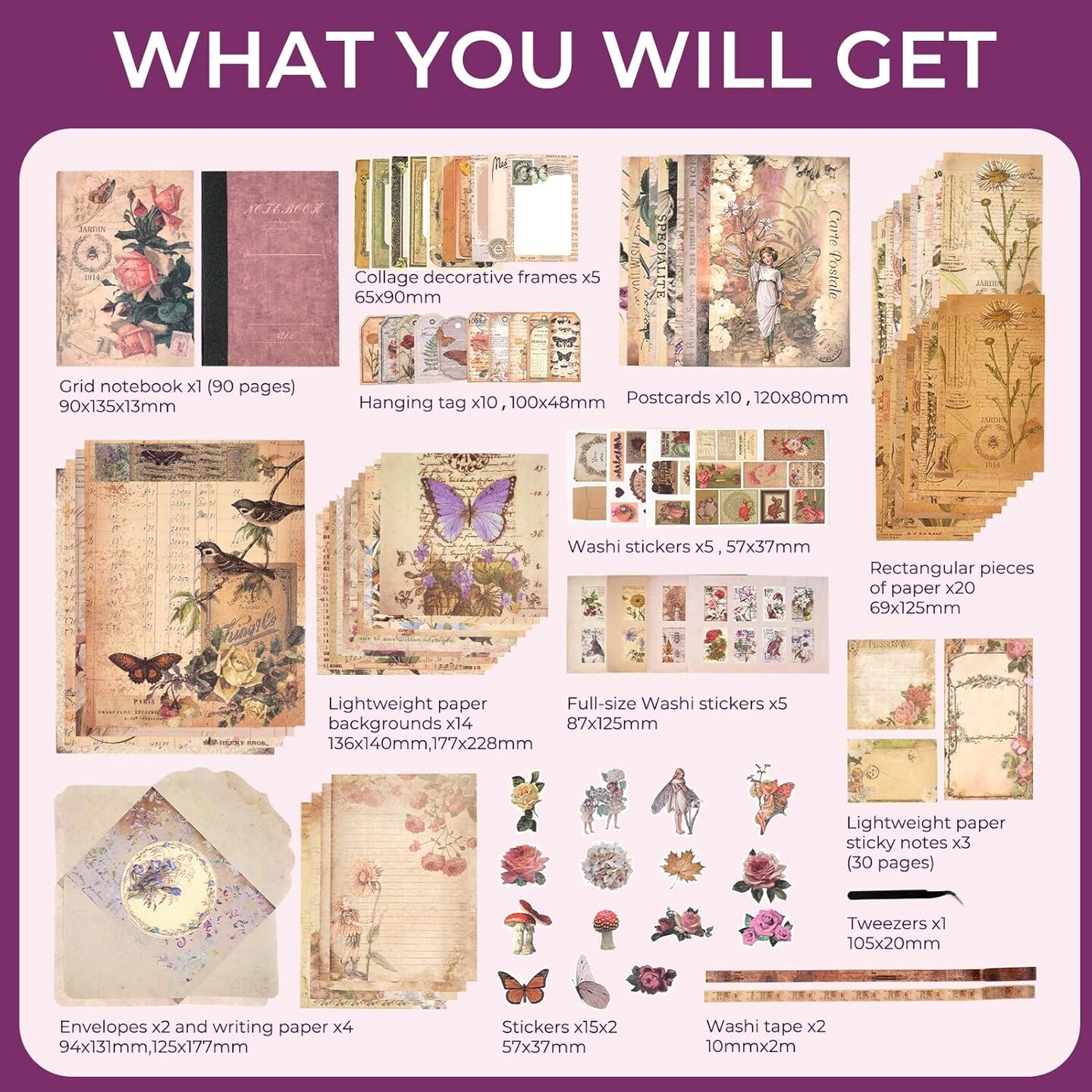 Scrapbooking Kit 202 PCS- (Rose Angel) 9.69 x 7.8 x 0.87 inches