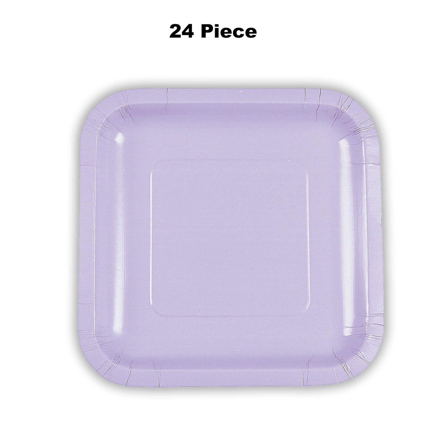 24 Count Lavender Square Paper Dessert Plates for Baby Shower Wedding Birthday Party Events 7"