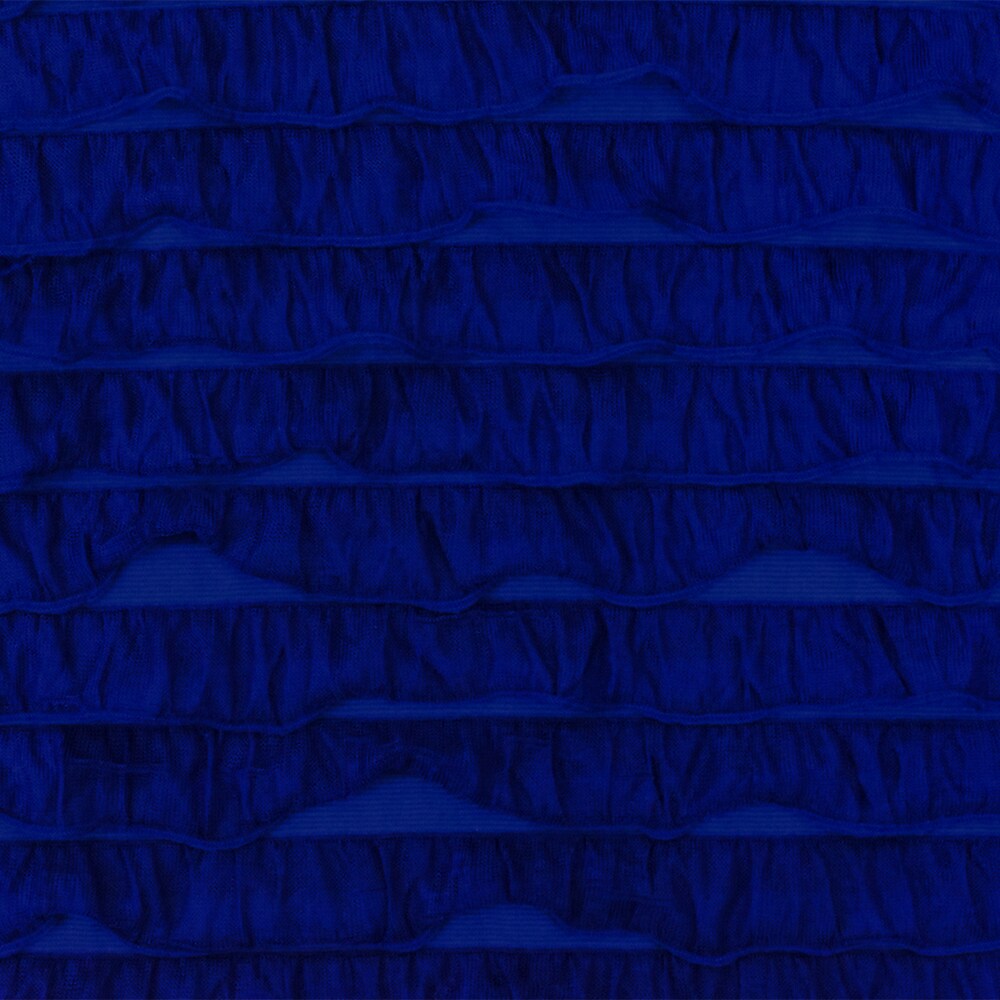 Royal Blue Solid Stretch Poly Ruffle Knit Fabric By the Yard
