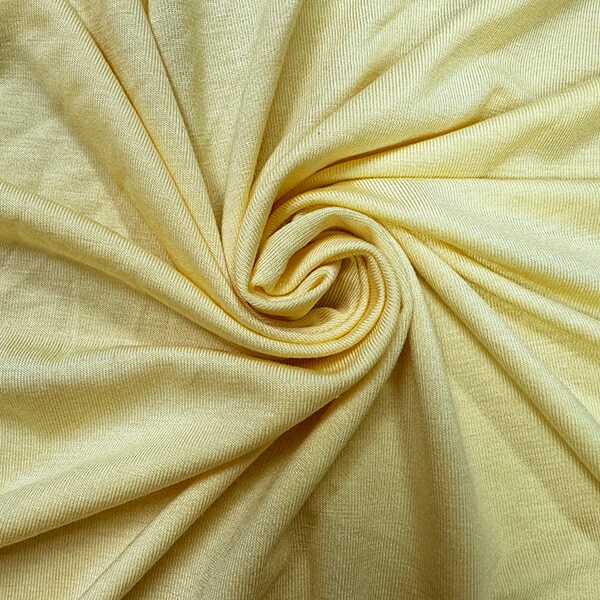 Yellow Solid Rayon Spandex Jersey Knit Fabric By the Yard