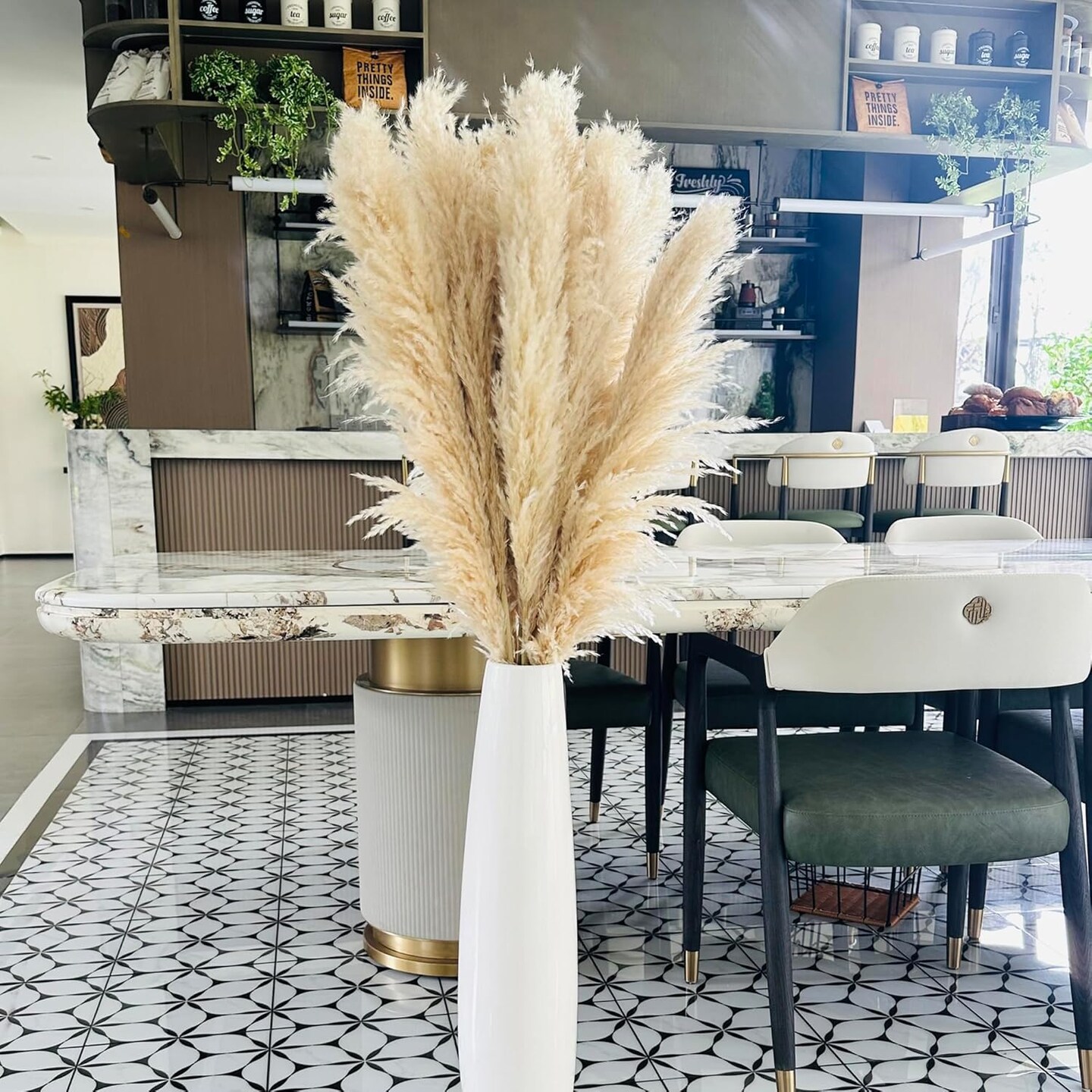 55&#x22; inch Scarcity Natural Pampas Grass Decor Tall( Beige)