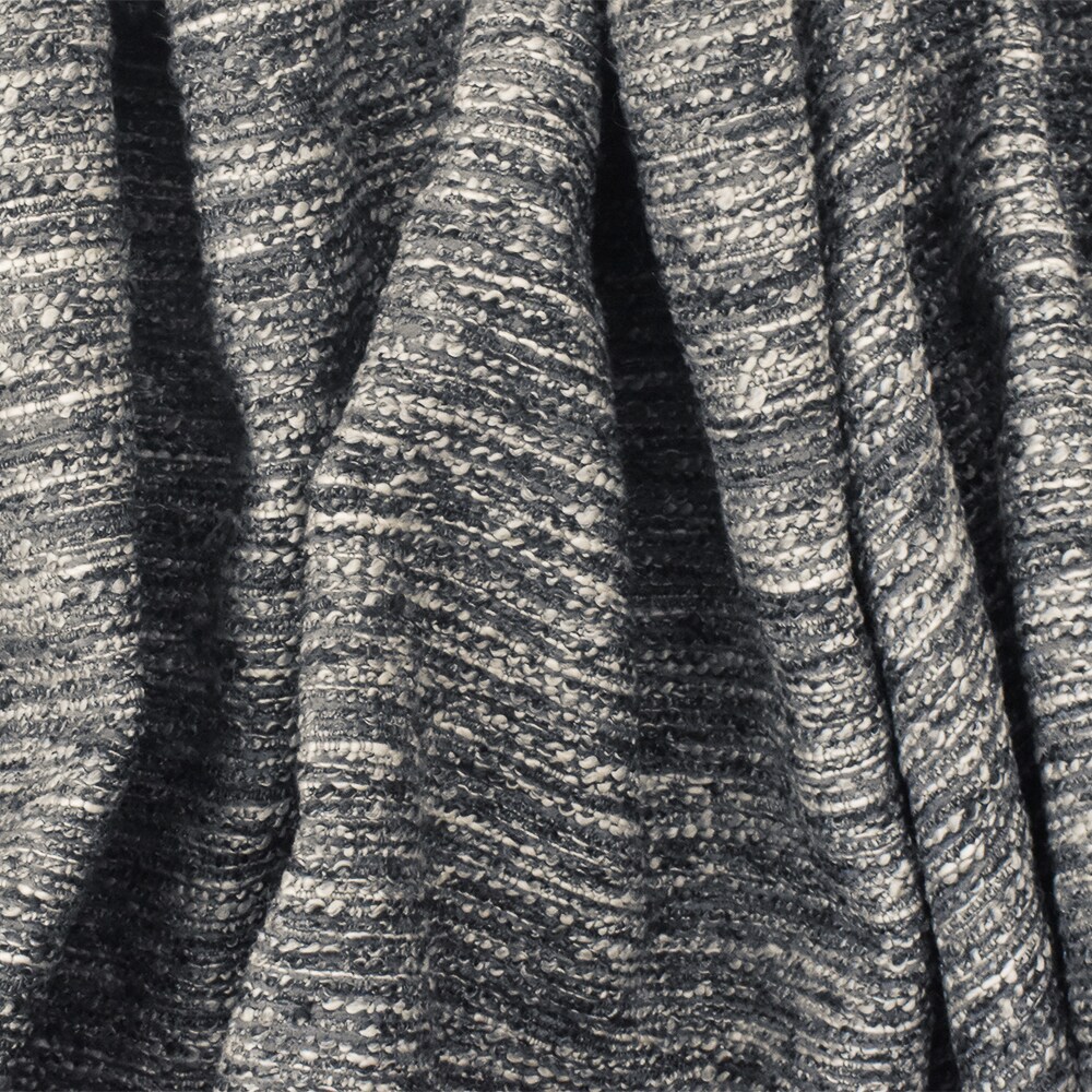 Gray-Black-Multi Slub Boucle Poly Rayon Dobby Woven Home Decorating Fabric By the Yard