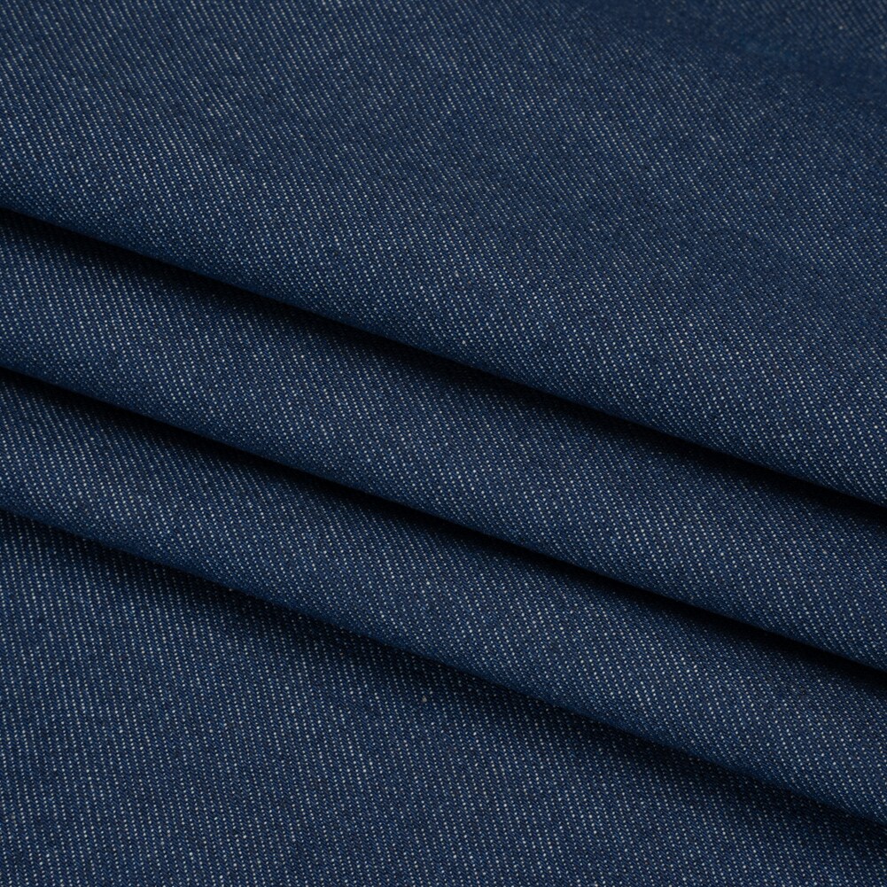 1 Yard Lightweight Rigid Cotton Denim Twill Light Indigo and Cream Deadstock