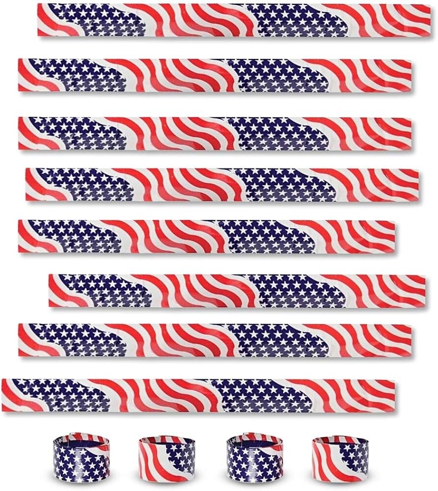 Patriotic Slap Bracelets 6-Pc Include 6 Units