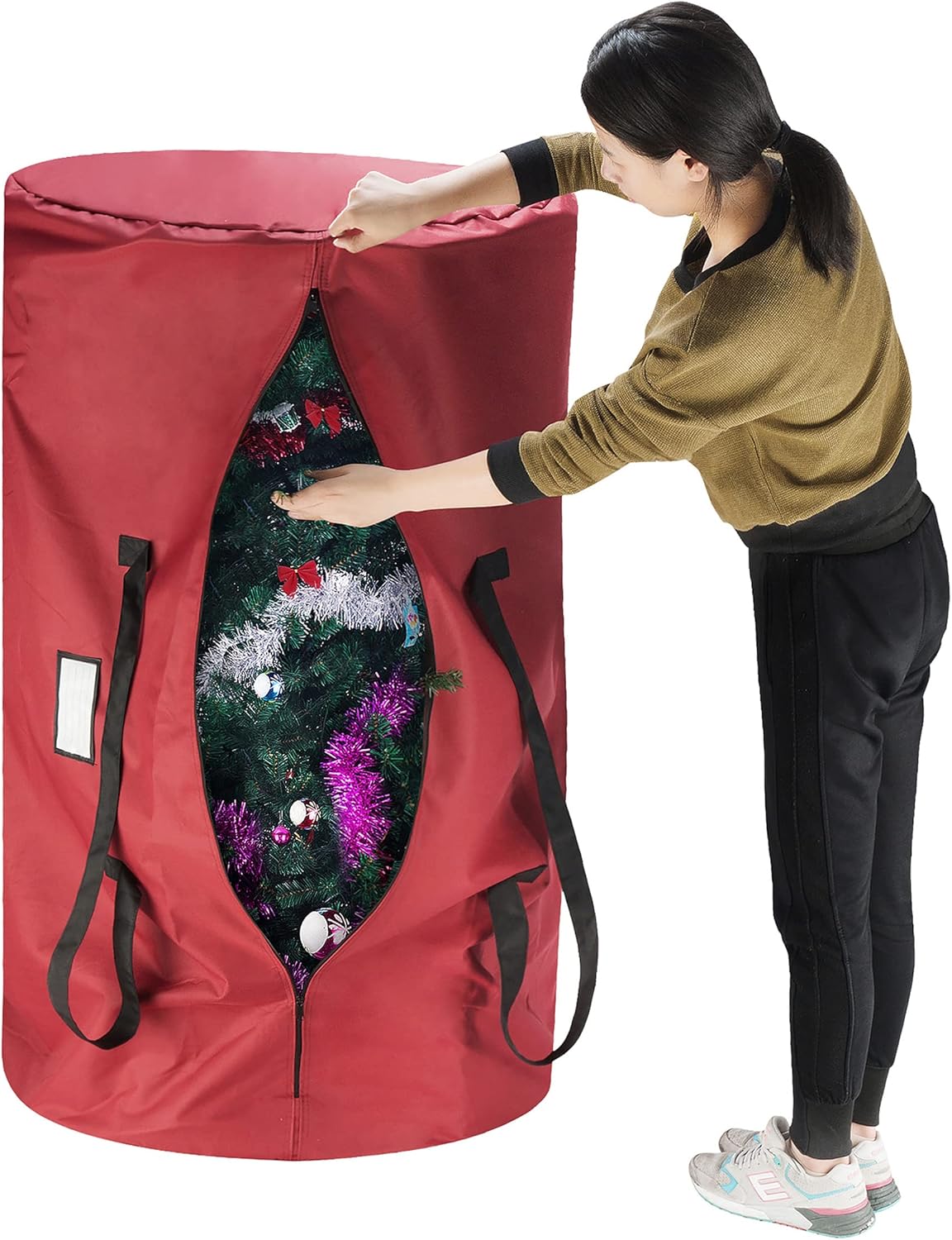 Christmas Tree Storage Bag-Fits up to 12 FT Artificial Tree-Premium Canvas &#x26; Zipper-Protec
