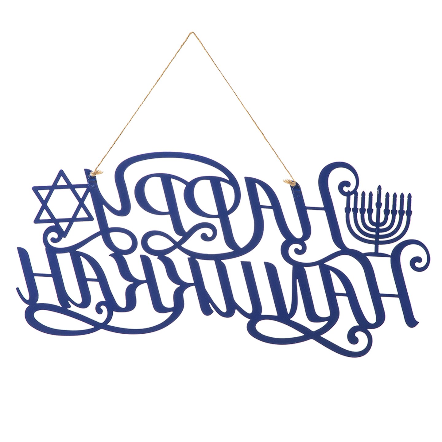 24&#x22;L Metal &#x22;HAPPY Hanukkah&#x22; Wall Decor