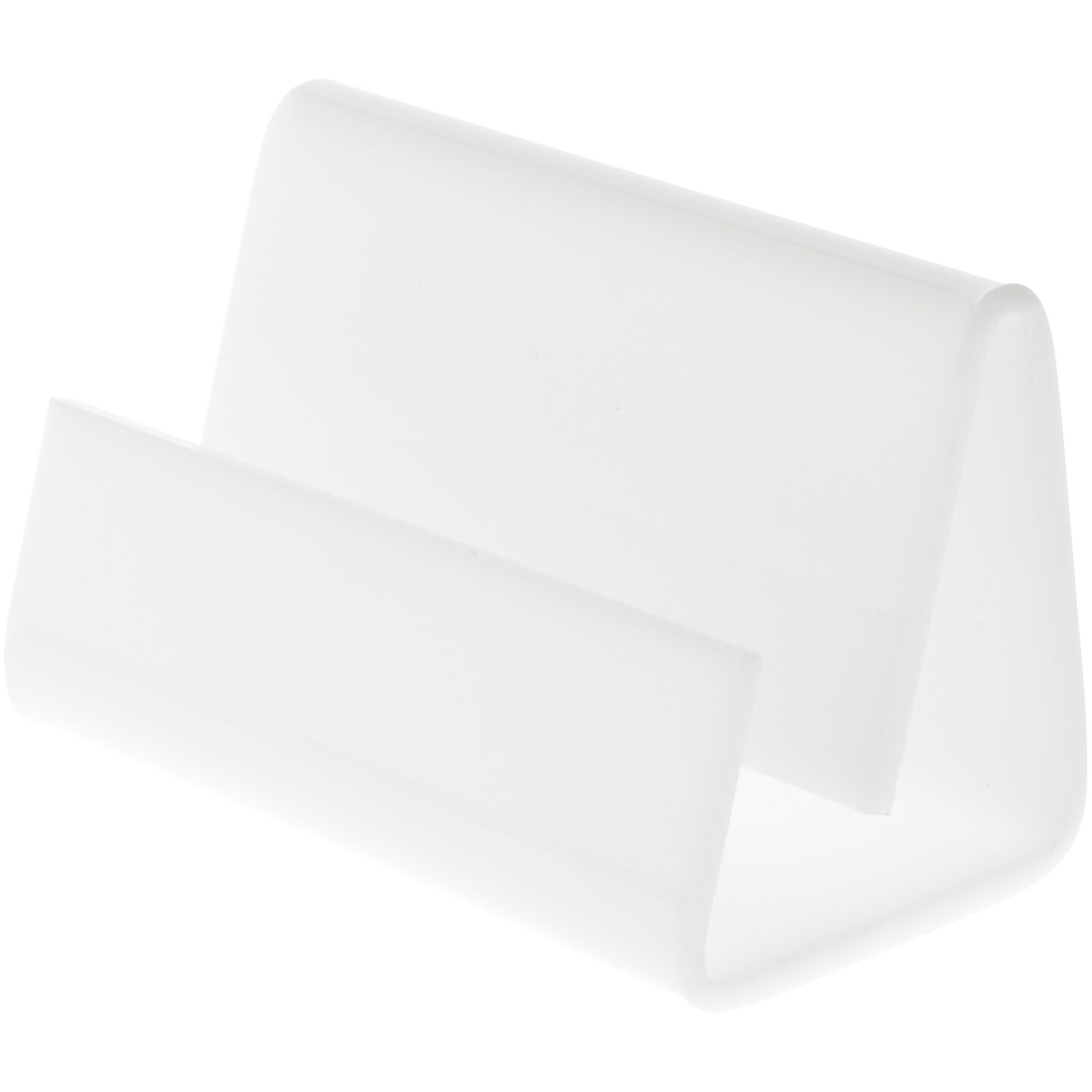 Plymor White Acrylic Deluxe Business Card / Postcard Holder, 3.5&#x22; W x 2.875&#x22; D x 2.125&#x22; H