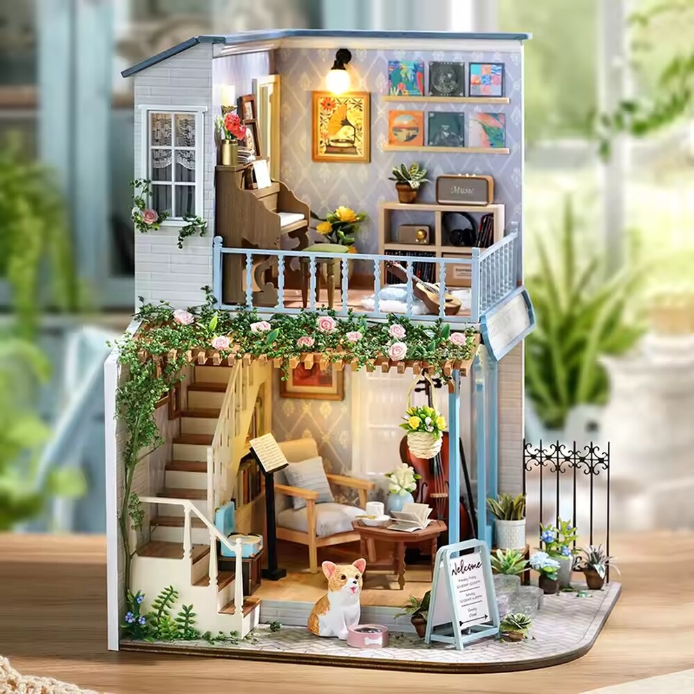 Garden Music House Dollhouse Kit - Miniature Wizardi Roombox Kit