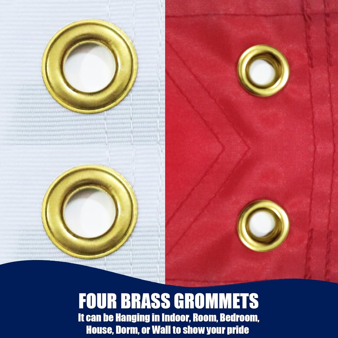 American Flag 3x5 Ft for Indoor, Made in USA 4 Brass Grommets USA Flags - Fade Reistant printing Indoor American Flag - Hanging American Flags for Room/Indoor/Bedroom/Dorm/Wall American Flag