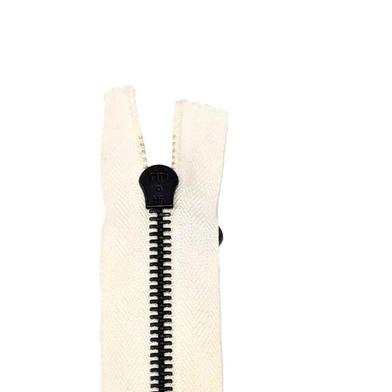 Riri Off White Metal Zipper 7 Inch Open Bottom