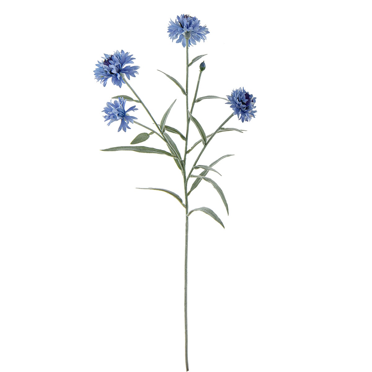 25&#x22; Natural Touch Blue Cornflower Artificial Floral Pick