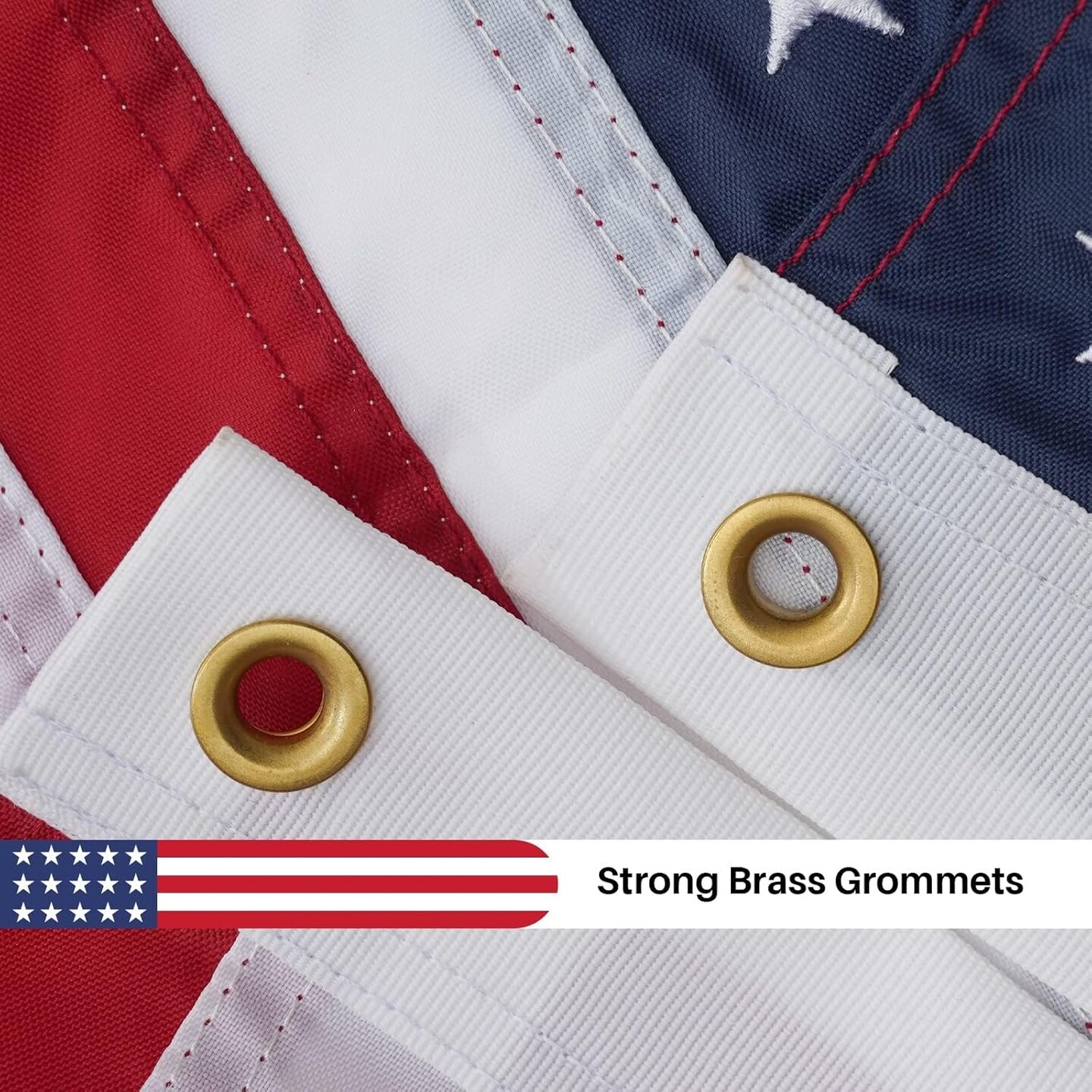 American Flag for Outside 12x18 ft, Embroidered Stars, Sewn Stripes, Brass Grommets Outdoor USA Flag Super Tough Tearproof Spun Polyester US Flag, Giant High Wind United States Flags