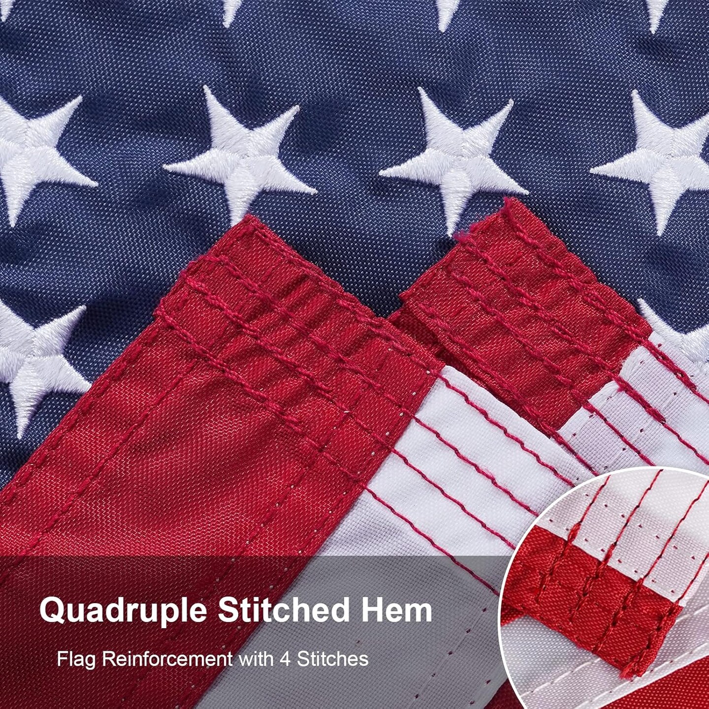 American US Boat Flag 16x24 Inch, Embroidery 50 Stars Ensign Nautical U.S.A Flags with 2 Brass Grommets, Heavy Duty Nylon Outdoor Banner for Yacht