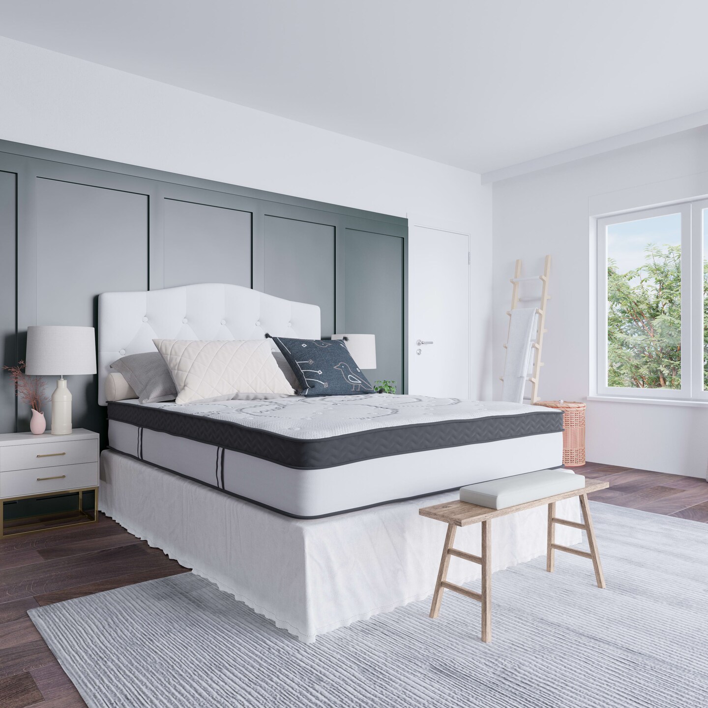 Emma and Oliver 12 Inch CertiPUR-US Certified Hybrid Pocket Spring Mattress, Mattress in a Box - Premium Mattress