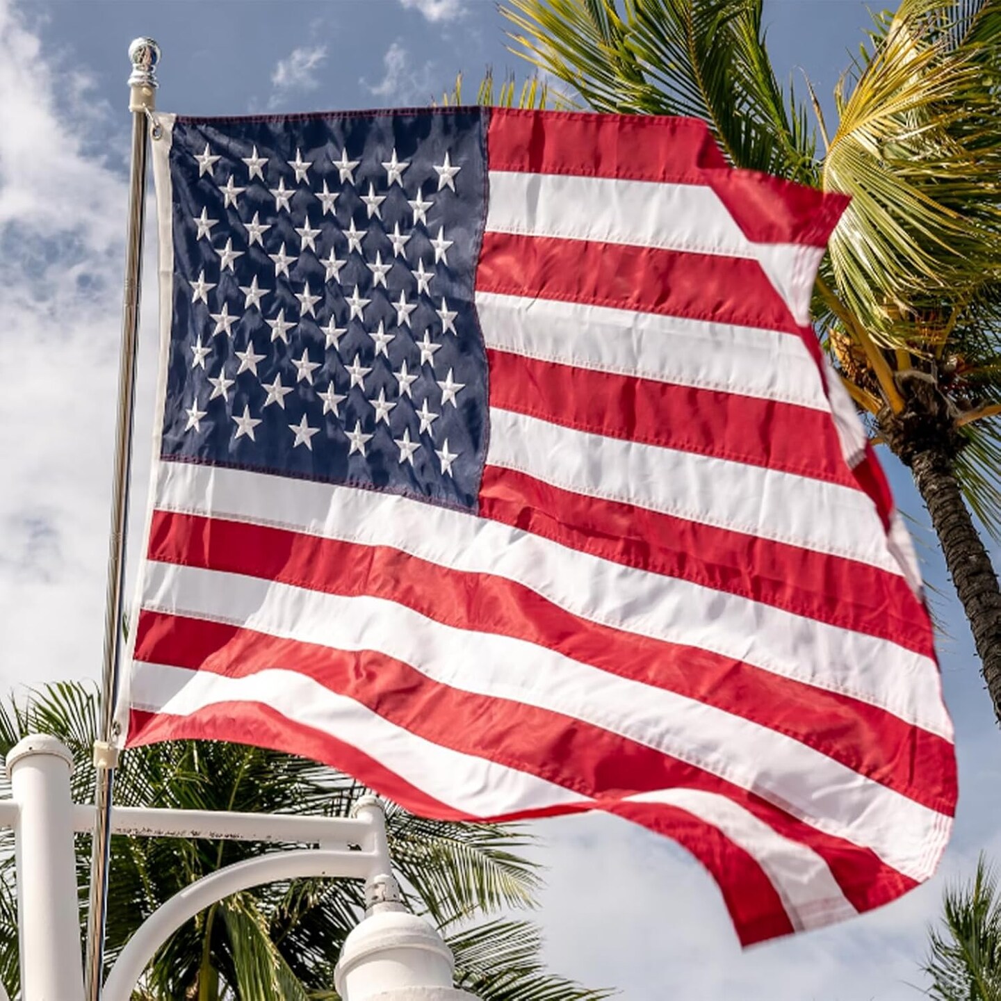 16x24 Inches American Flag for Boat Embroidered Small Boat Flags for Outside, Patriotic Heavy Duty 16x24" Nautical US American Flag for 4th of July with 2 Brass Grommets