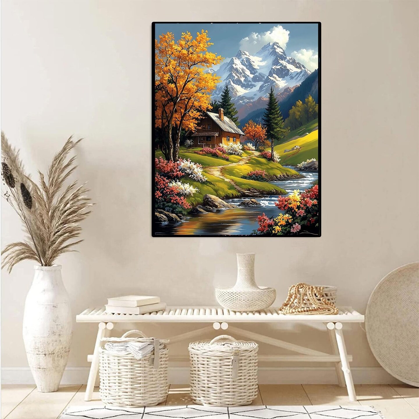 Paint by Numbers Kit for Adults,Adult Paint by Number Kits on Canvas Scenery,Mountain Paint by Number DIY Acrylic Oil Painting Perfect for Gift Home Wall Decor