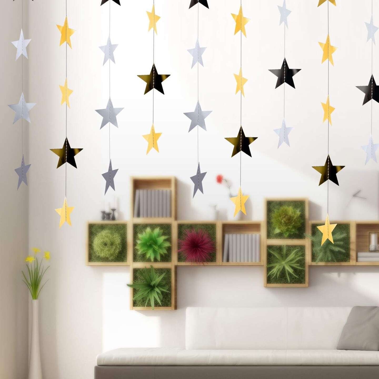 130 Feet Glitter Star Garland Banner party Decoration