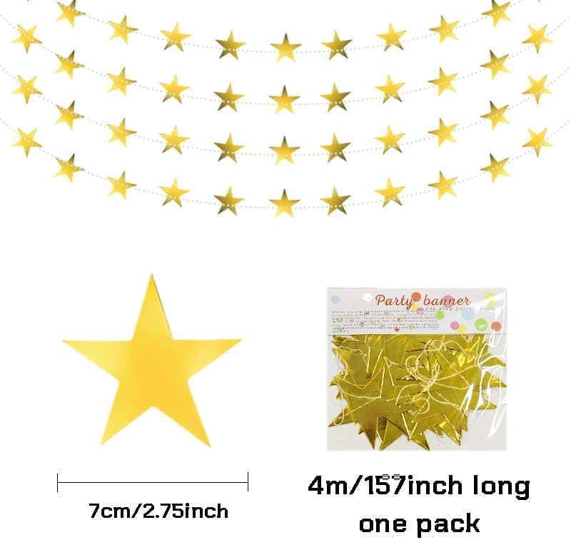 Glitter Star Garland Banner Party Decoration