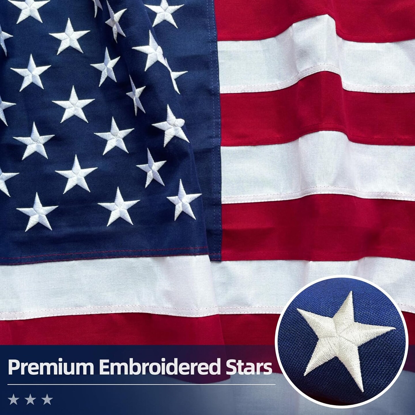 Premium American Flag 3x5 Ft TearProof Series for Outside, Heavy Duty Outdoor&#xFF0C;Longest Lasting, Super Tough Fade Resistant Spun Polyester, High Wind US Outdoor Flags Embroidered Stars, Sewn Stripes, Brass Grommets