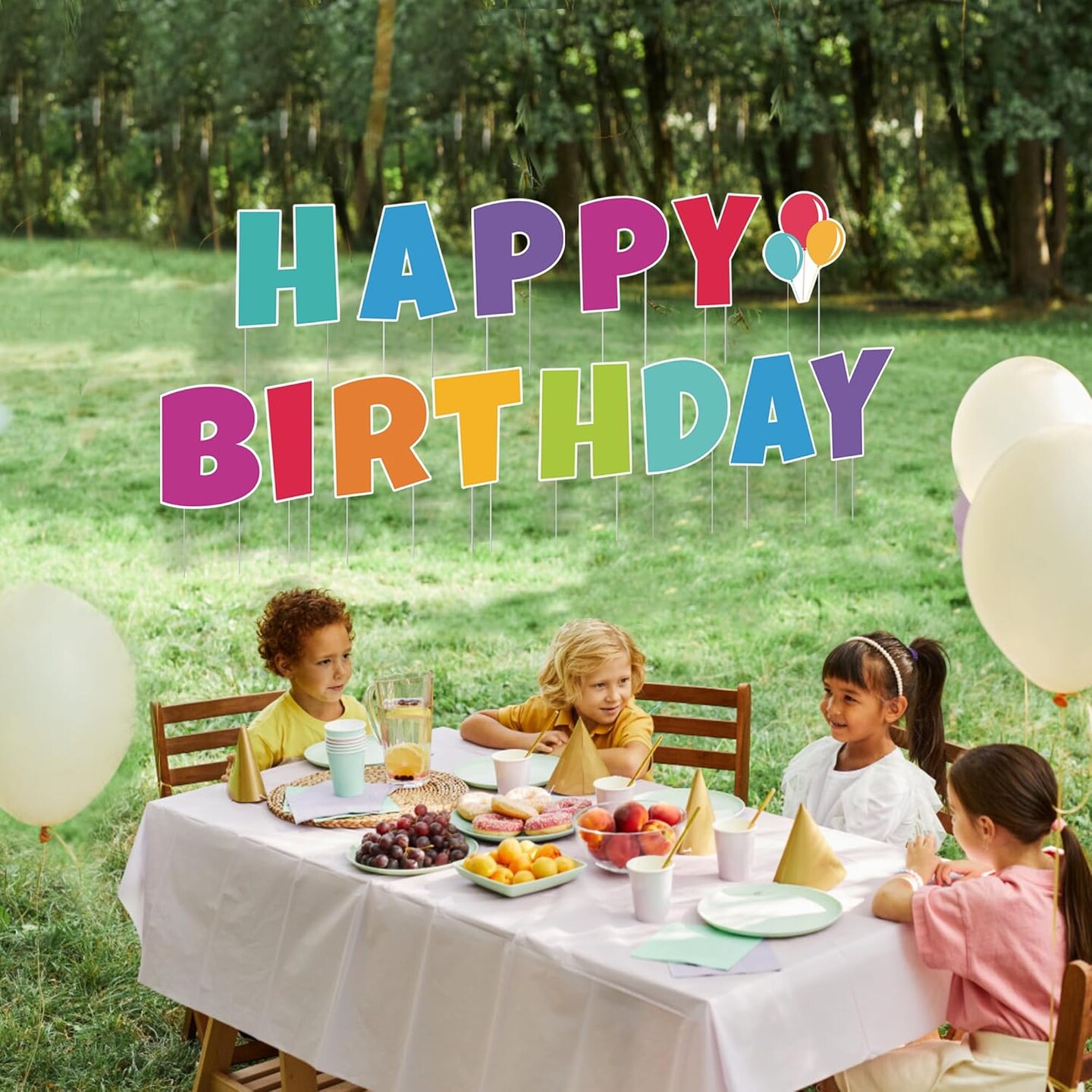 14 Pcs Happy Birthday Yard Sign - Happy Birthday Yard Sign with Stakes - Waterproof Happy Birthday Sign for Birthday Decorations - Birthday Yard Signs for Outdoor Lawn Yard Birthday Party Decorations