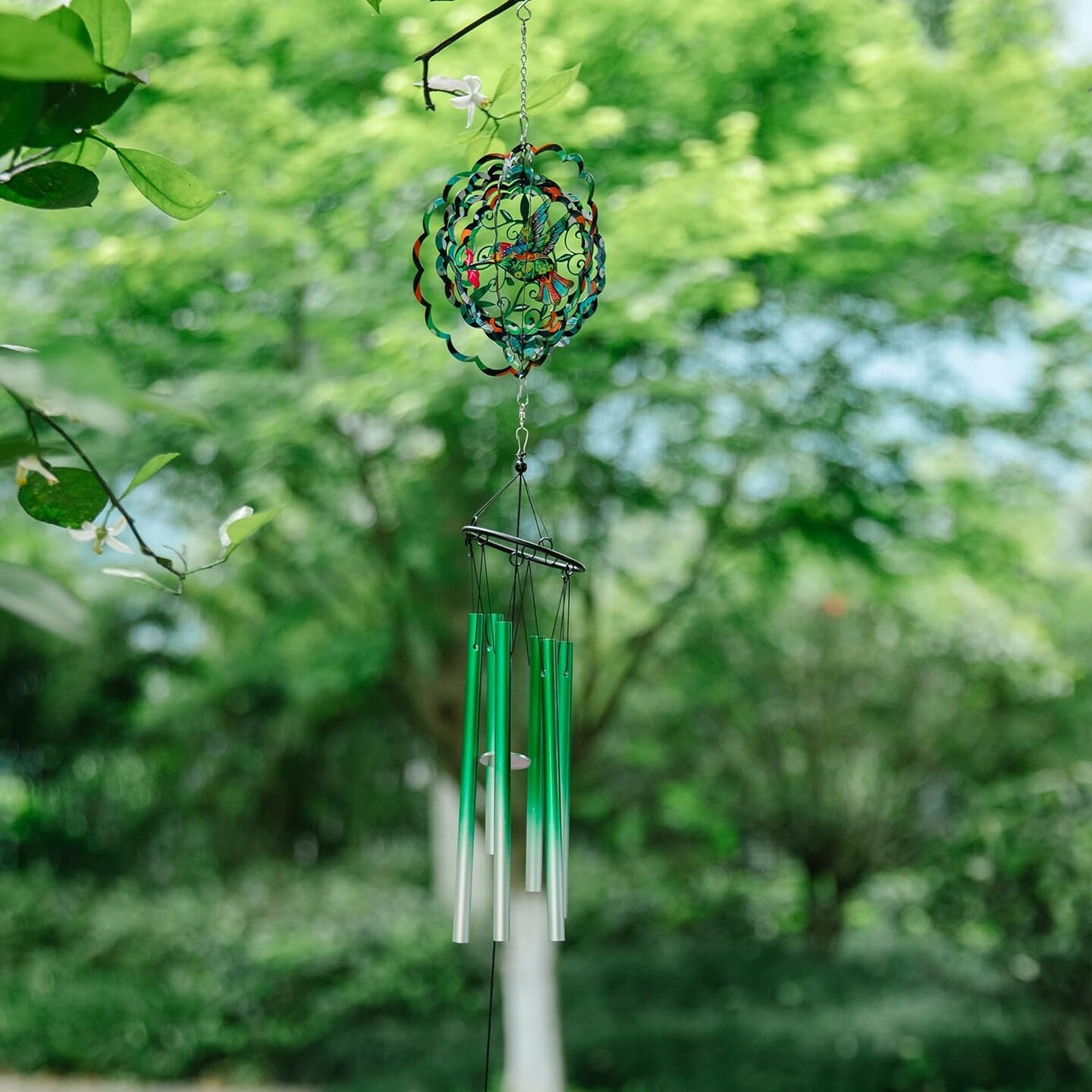 Decor Wind Chimes with Hummingbird Wind Spinner - Wind Chimes for Outside