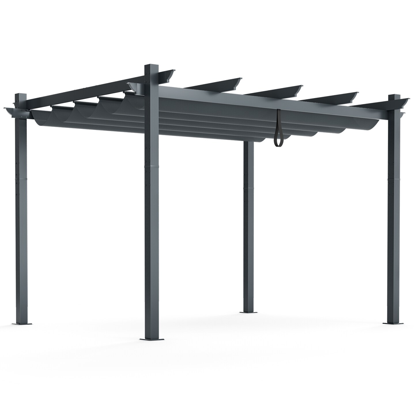 Retractable Pergola with Aluminum Frame and Trellis