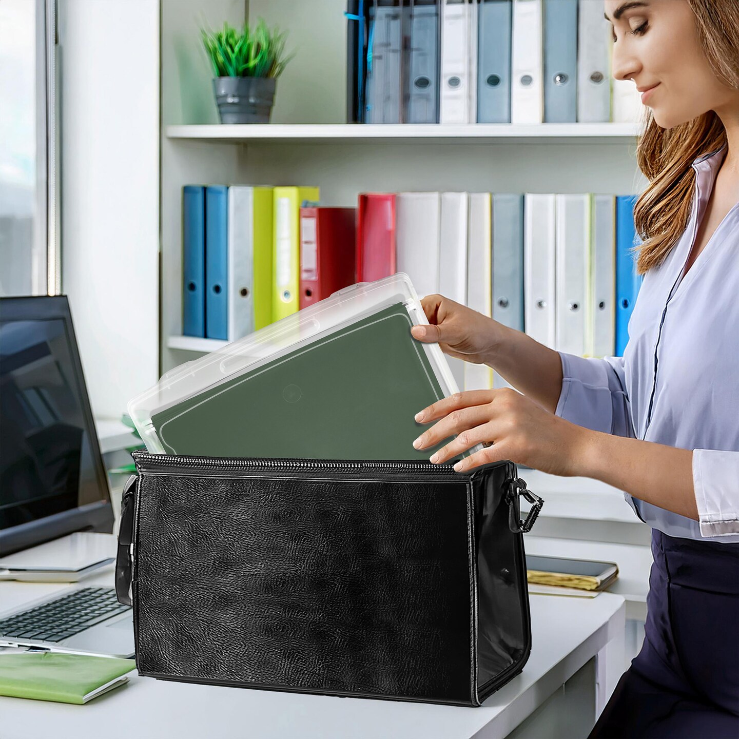 Sorbus Art Supplies Storage Containers - Clear Plastic Stackable Storage Box with Snap-Tight Closures for Crafts, Board Games, Photos - Made in the USA