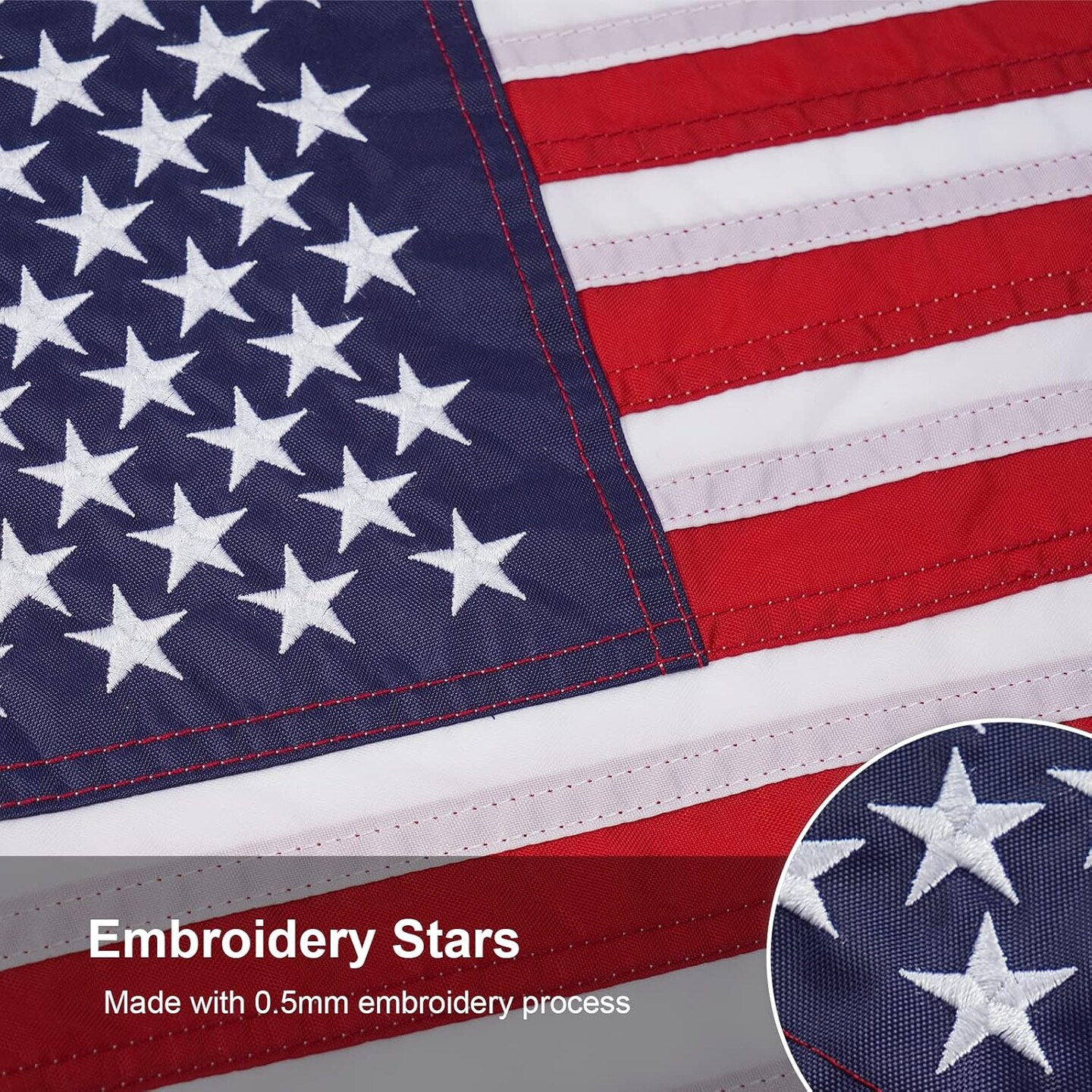 American US Boat Flag 16x24 Inch, Embroidery 50 Stars Ensign Nautical U.S.A Flags with 2 Brass Grommets, Heavy Duty Nylon Outdoor Banner for Yacht