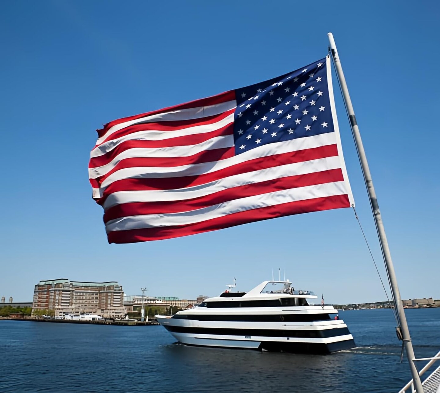 American Flag 12x18 Inch Embroidered US Small USA Boat Flags for Outside with 2 Brass Grommets Heavy Duty Nylon for Marine Boat Cabin