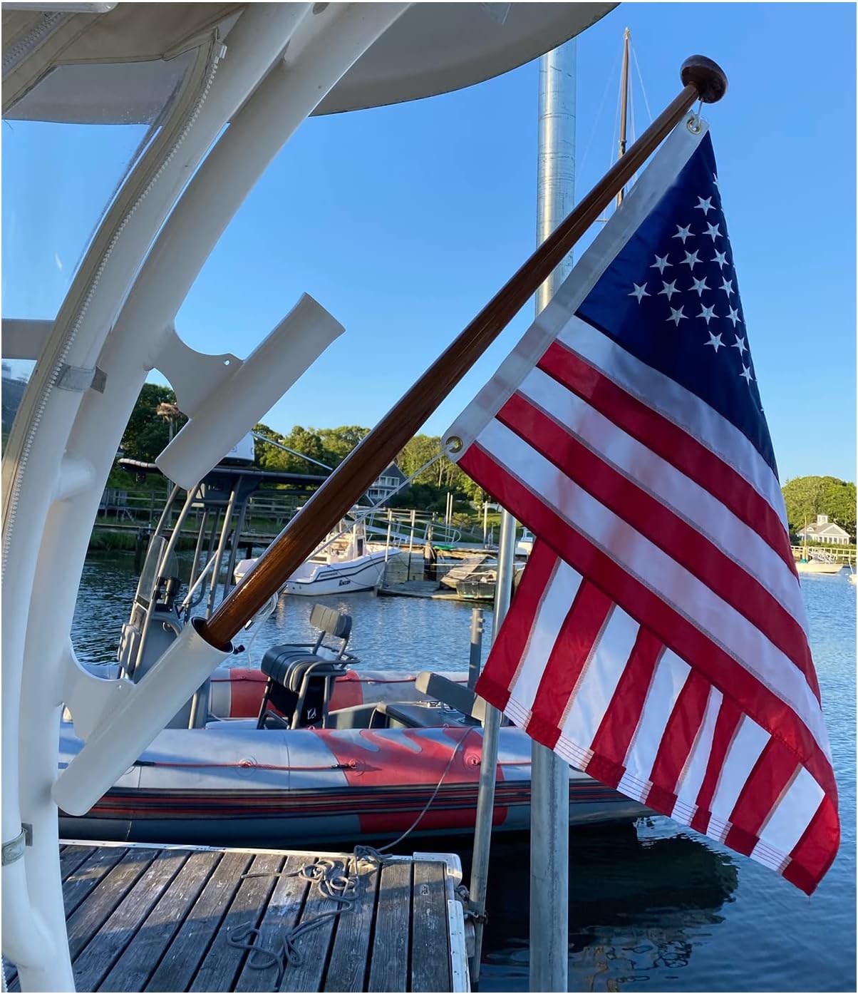 American USA Boat flag 16x24 US Flag - Heavy Duty Outdoor Unite States Flags Embroidered Stars Sewn Stripes with Brass Grommets