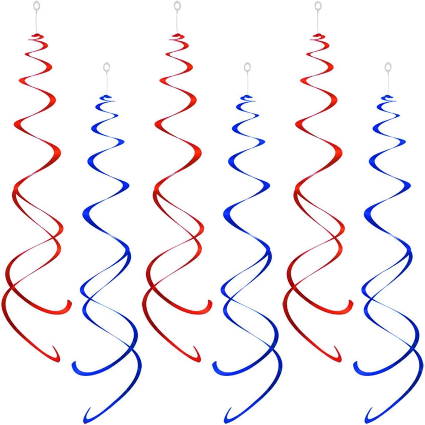 Party Swirl Decorations, Red and Blue Foil Ceiling Hanging Swirl Decoration