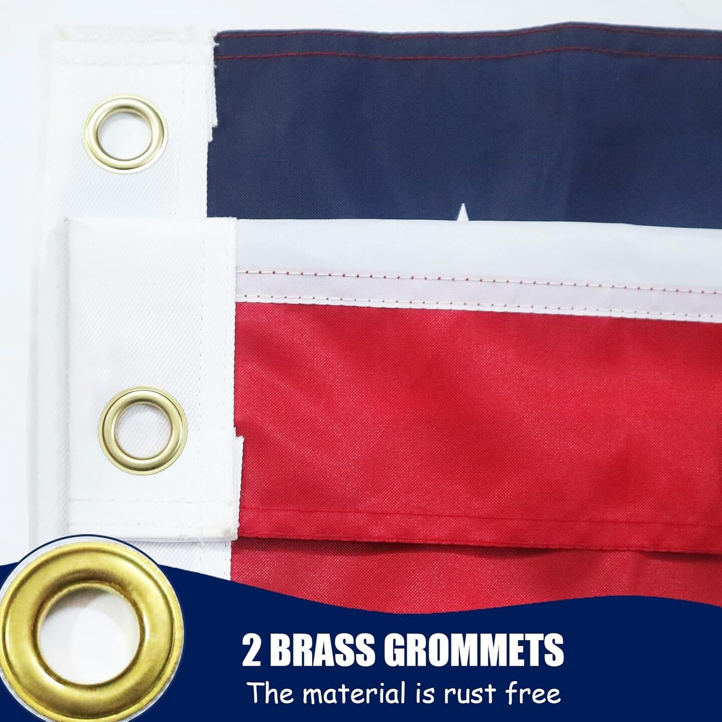 American Flag 2x3 Ft for Outdoor, Made In USA Durable US Flags, Heavy Duty Outdoor American Flag, The Strongest, Longest Lasting, 2x3 Embroidered American Flags Perfect for Outdoor (2 Brass Grommets)